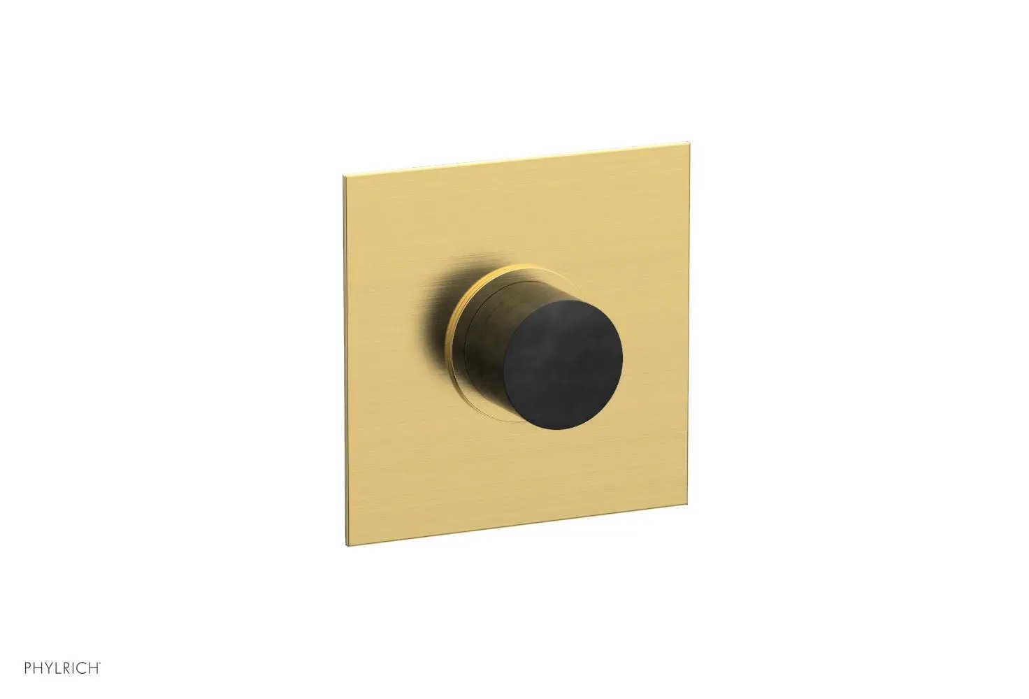 Phylrich BASIC II 1/2" Mini Thermostatic Square Shower Trim Black Marble Handle by Phylrich