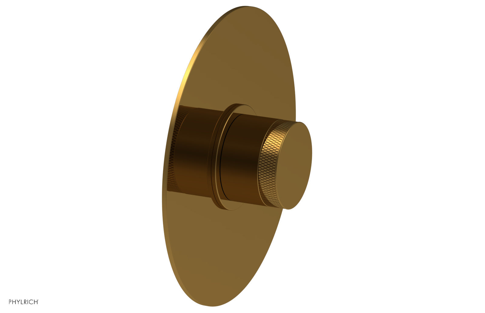 Phylrich BASIC II Pressure Balance Round Shower Plate & Handle Trim, Knurled Handle