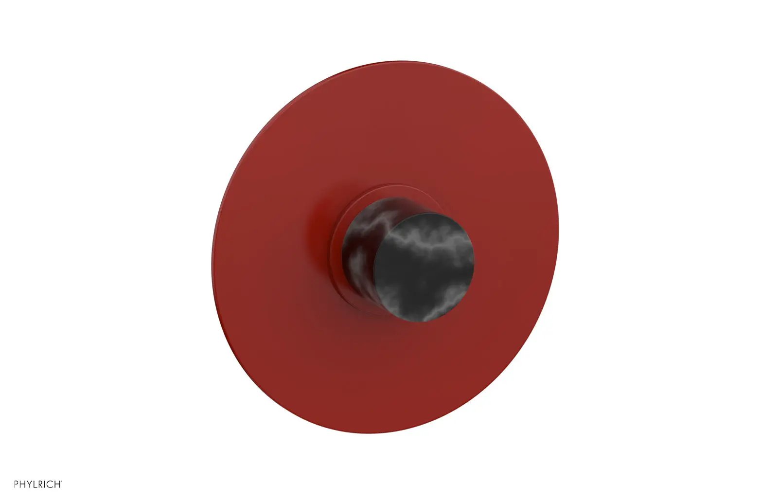 Phylrich BASIC II 1/2" Mini Thermostatic Round Shower Trim Black Marble Handle by Phylrich