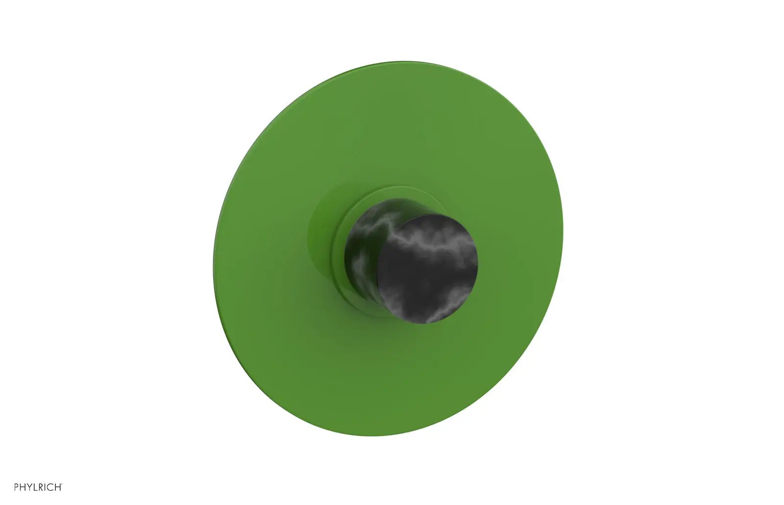 Phylrich BASIC II 3/4" Thermostatic Round Shower Trim Plate, Black Marble Handle by Phylrich