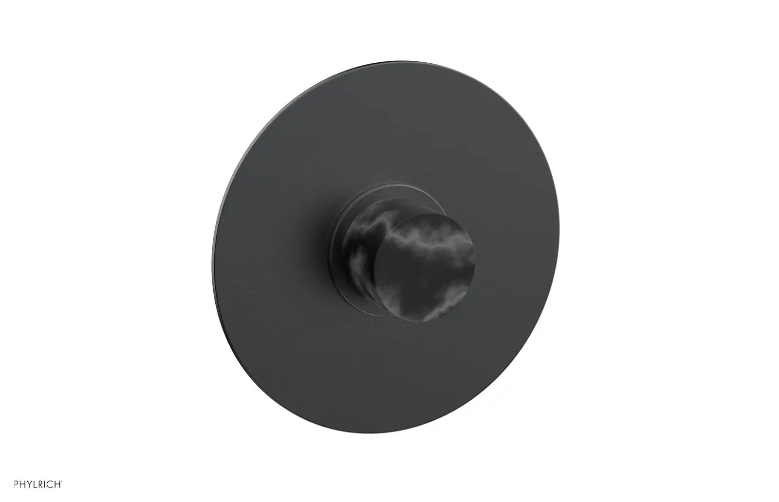 Phylrich BASIC II 1/2" Mini Thermostatic Round Shower Trim Black Marble Handle by Phylrich