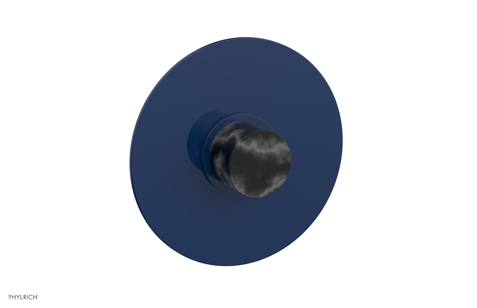 Phylrich BASIC II 1/2" Mini Thermostatic Round Shower Trim Black Marble Handle by Phylrich