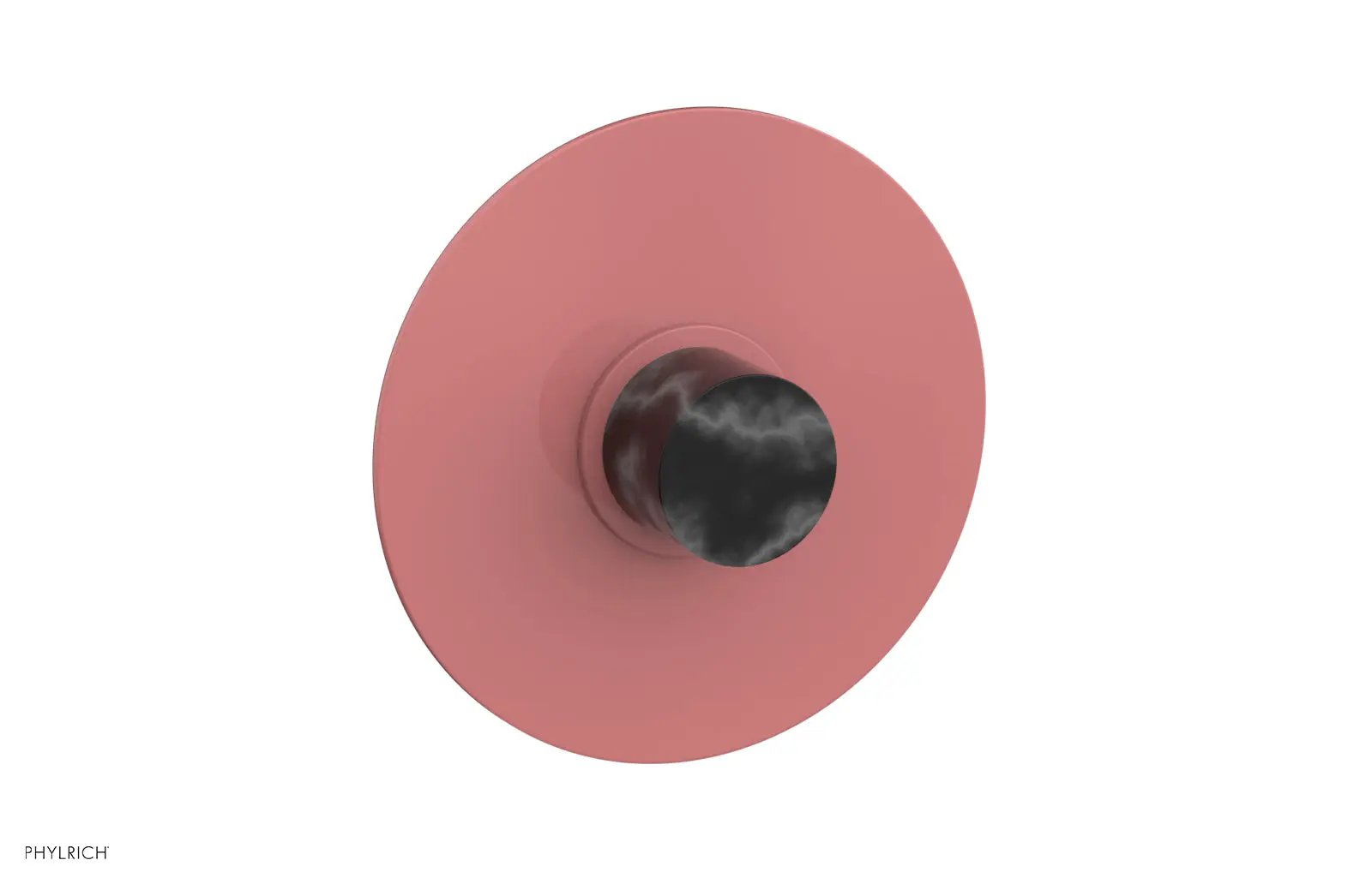 Phylrich BASIC II 1/2" Mini Thermostatic Round Shower Trim Black Marble Handle by Phylrich