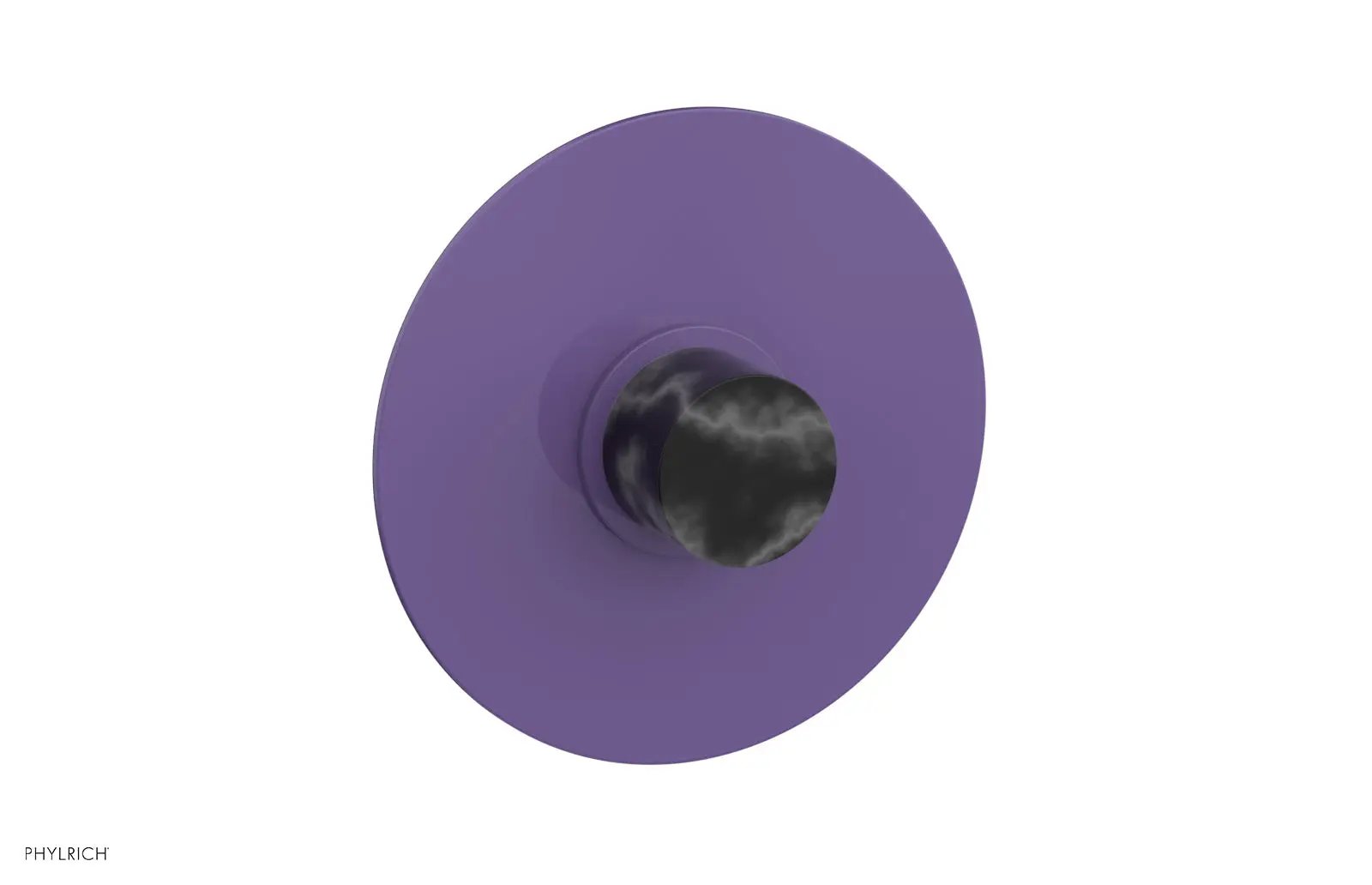 Phylrich BASIC II 3/4" Thermostatic Round Shower Trim Plate, Black Marble Handle by Phylrich