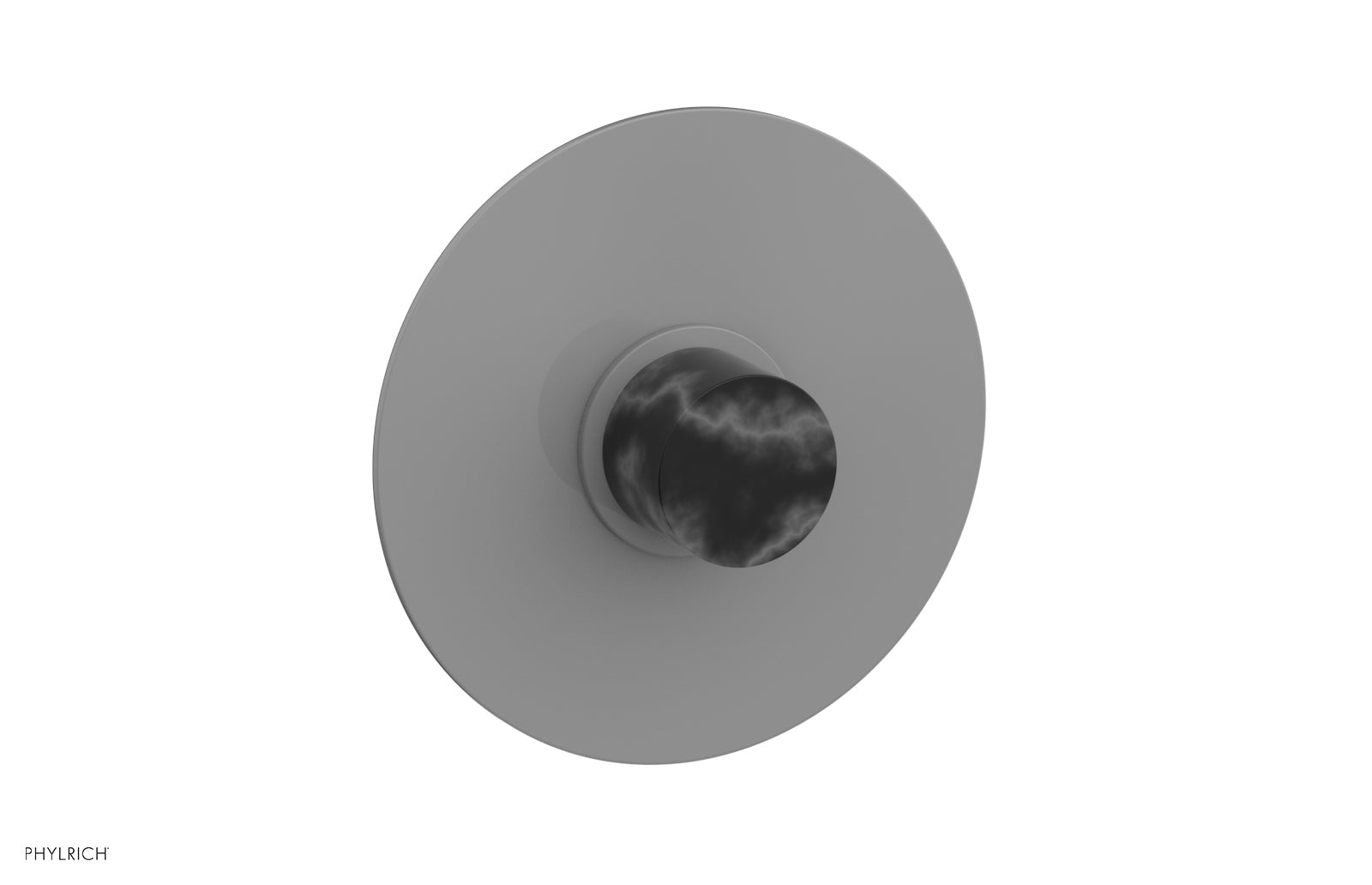 Phylrich BASIC II 1/2" Mini Thermostatic Round Shower Trim Black Marble Handle