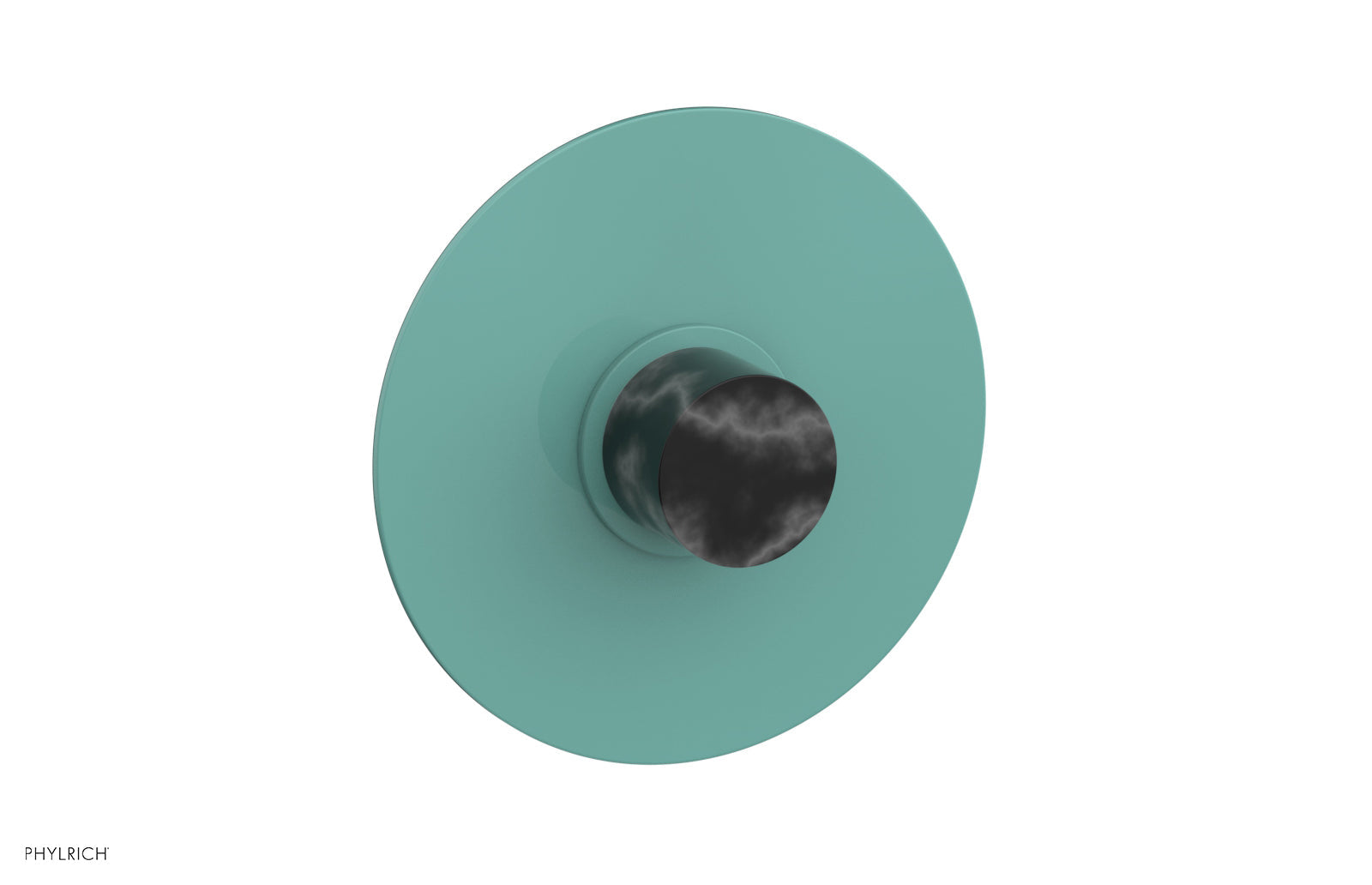 Phylrich BASIC II 1/2" Mini Thermostatic Round Shower Trim Black Marble Handle by Phylrich