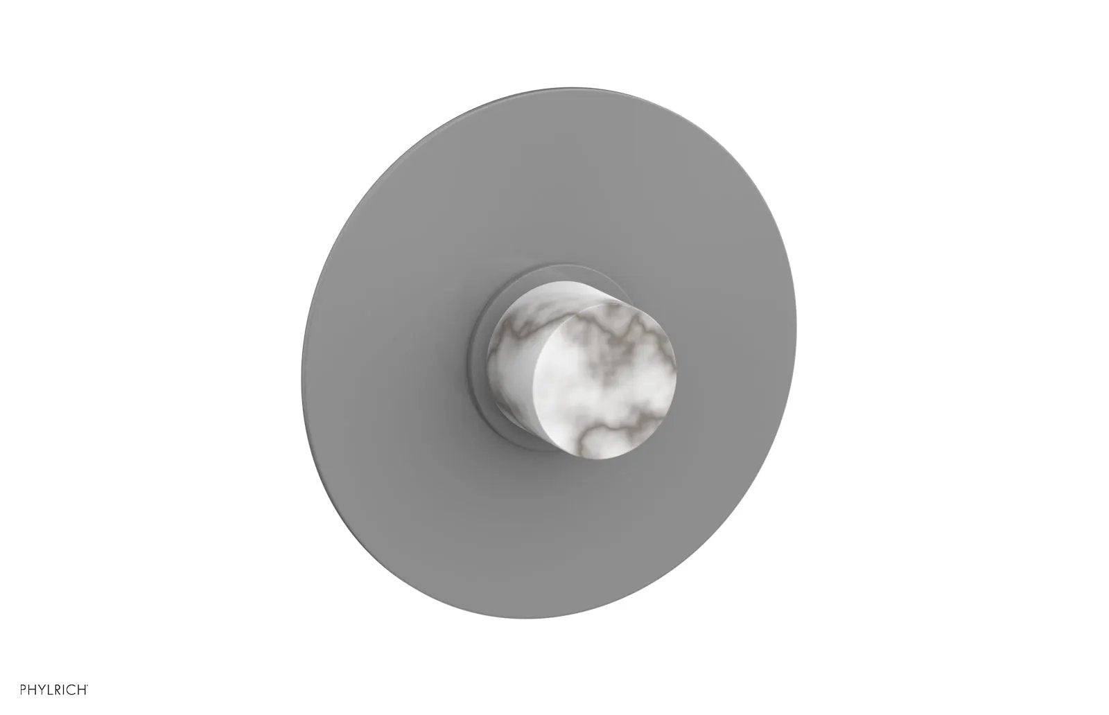 Phylrich BASIC II Pressure Balance Round Shower Plate & Handle Trim, White Marble Handle by Phylrich