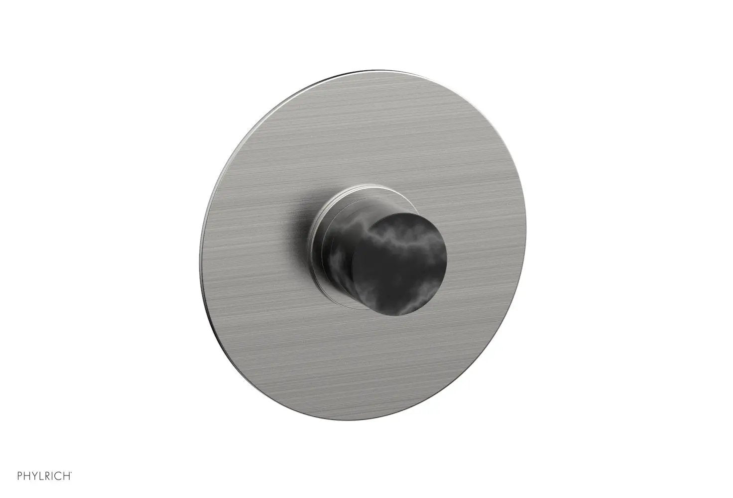 Phylrich BASIC II Pressure Balance Round Shower Plate & Handle Trim, Black Marble Handle by Phylrich