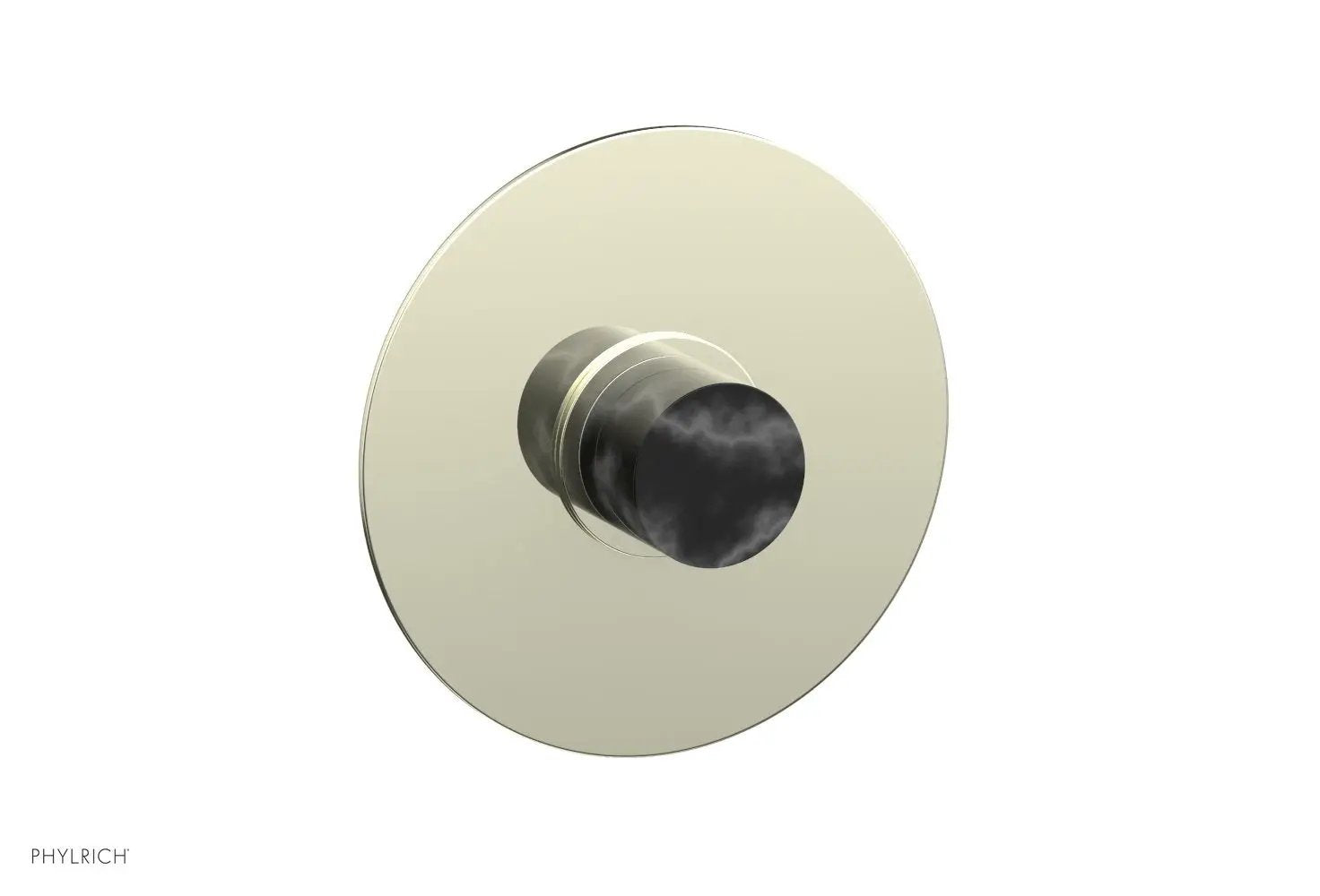 Phylrich BASIC II Pressure Balance Round Shower Plate & Handle Trim, Black Marble Handle by Phylrich