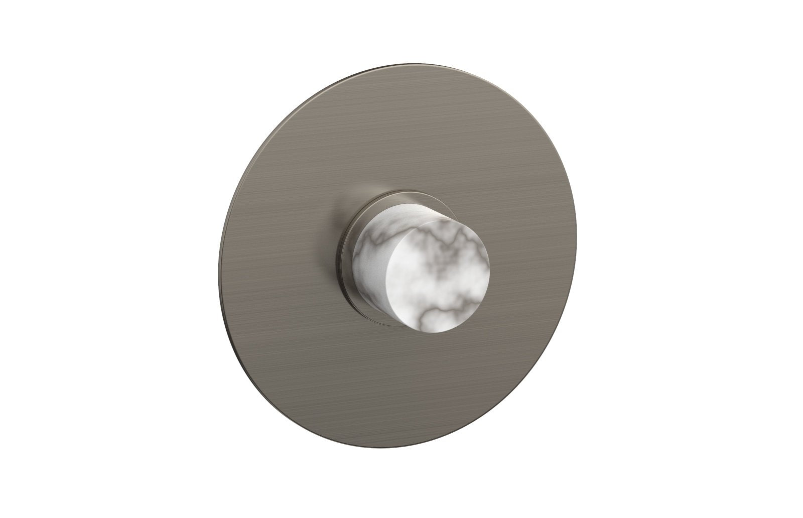 Phylrich BASIC II Pressure Balance Round Shower Plate & Handle Trim, White Marble Handle