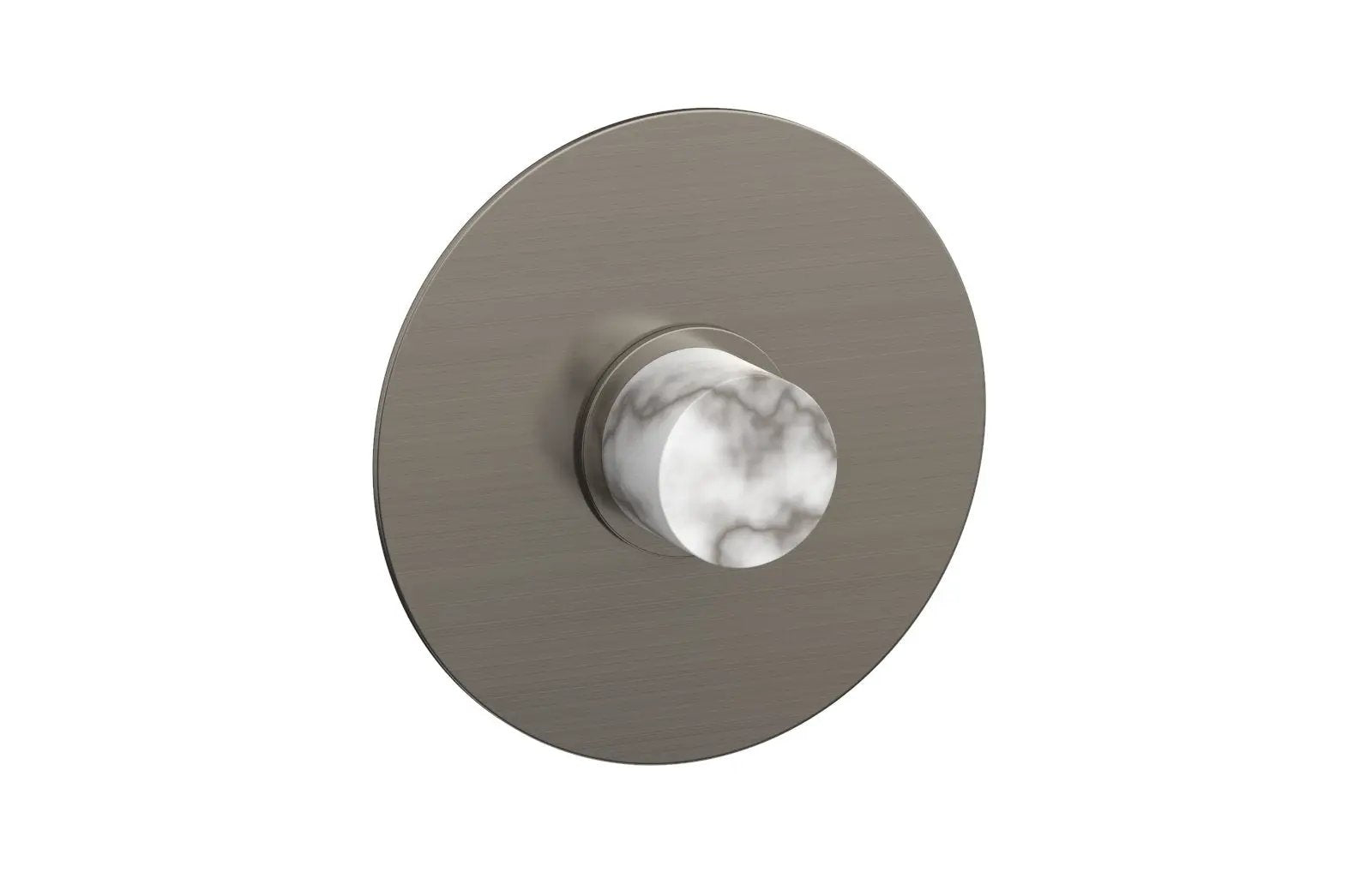Phylrich BASIC II Pressure Balance Round Shower Plate & Handle Trim, White Marble Handle by Phylrich
