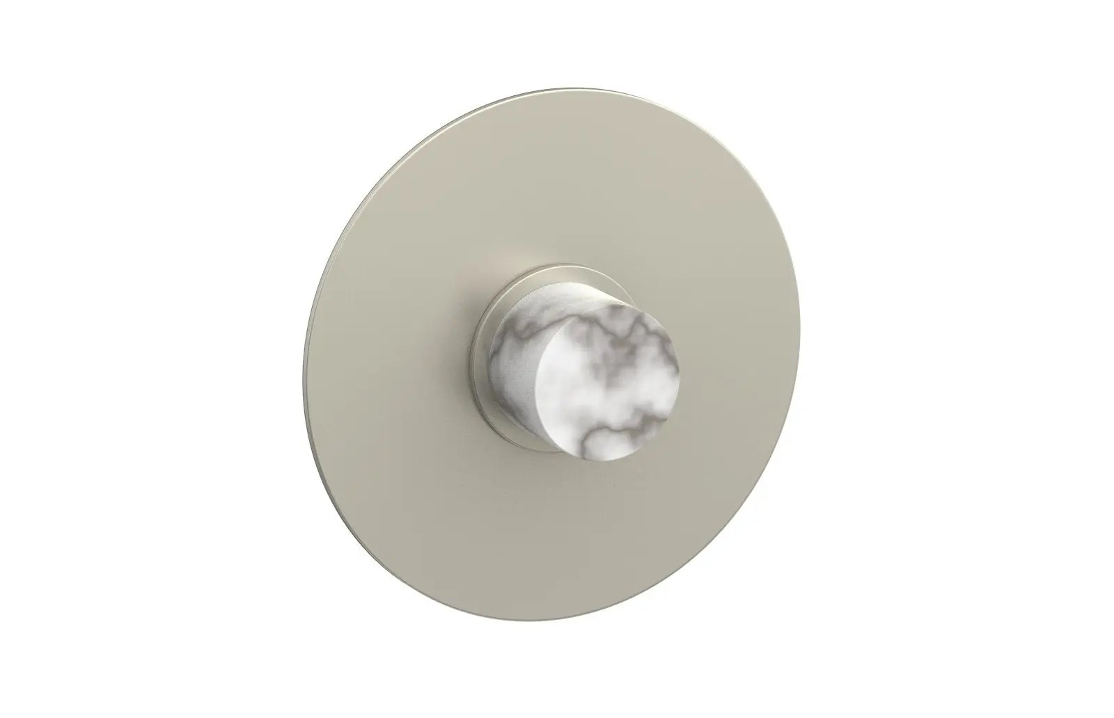 Phylrich BASIC II Pressure Balance Round Shower Plate & Handle Trim, White Marble Handle by Phylrich
