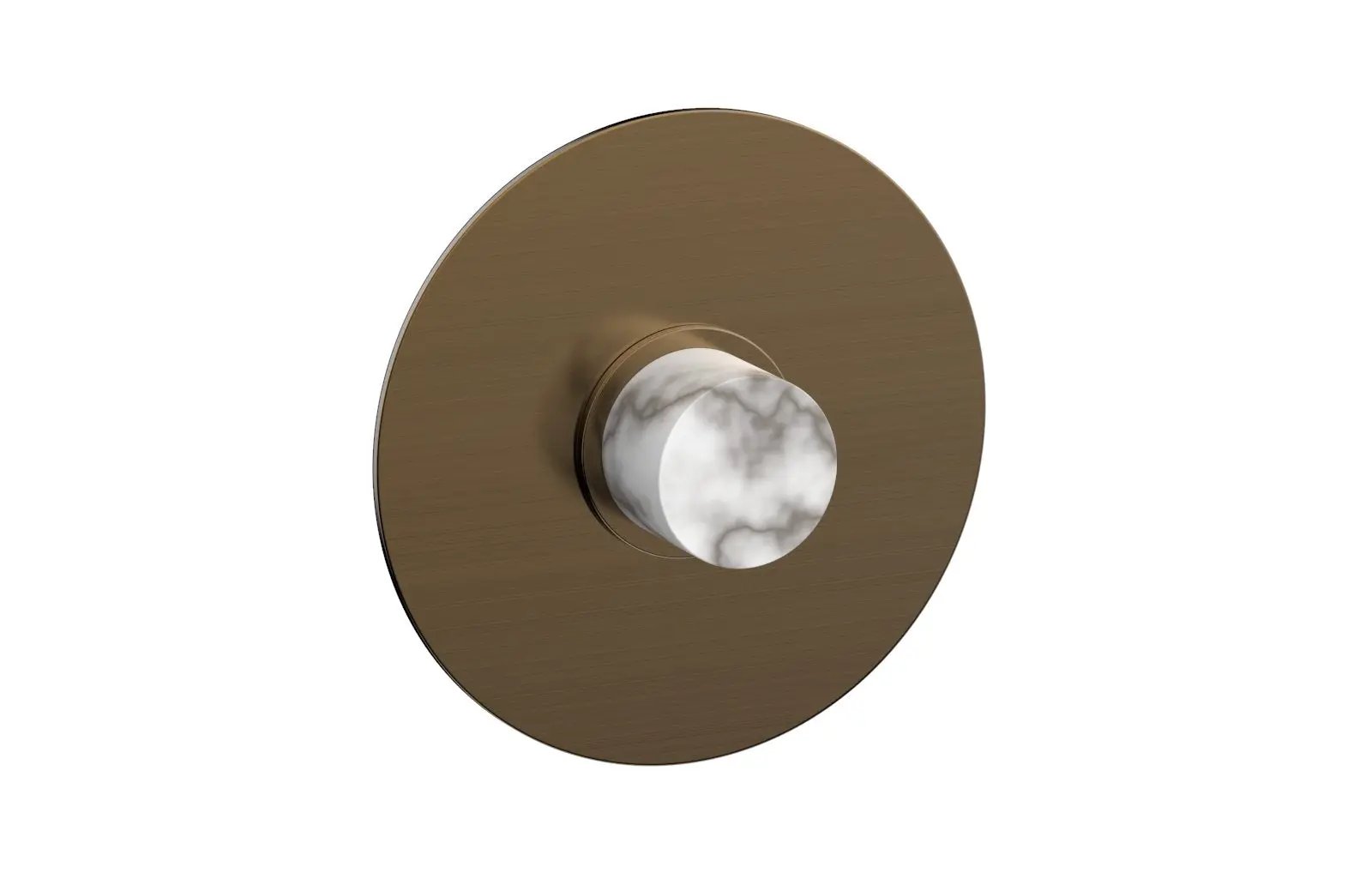 Phylrich BASIC II Pressure Balance Round Shower Plate & Handle Trim, White Marble Handle by Phylrich