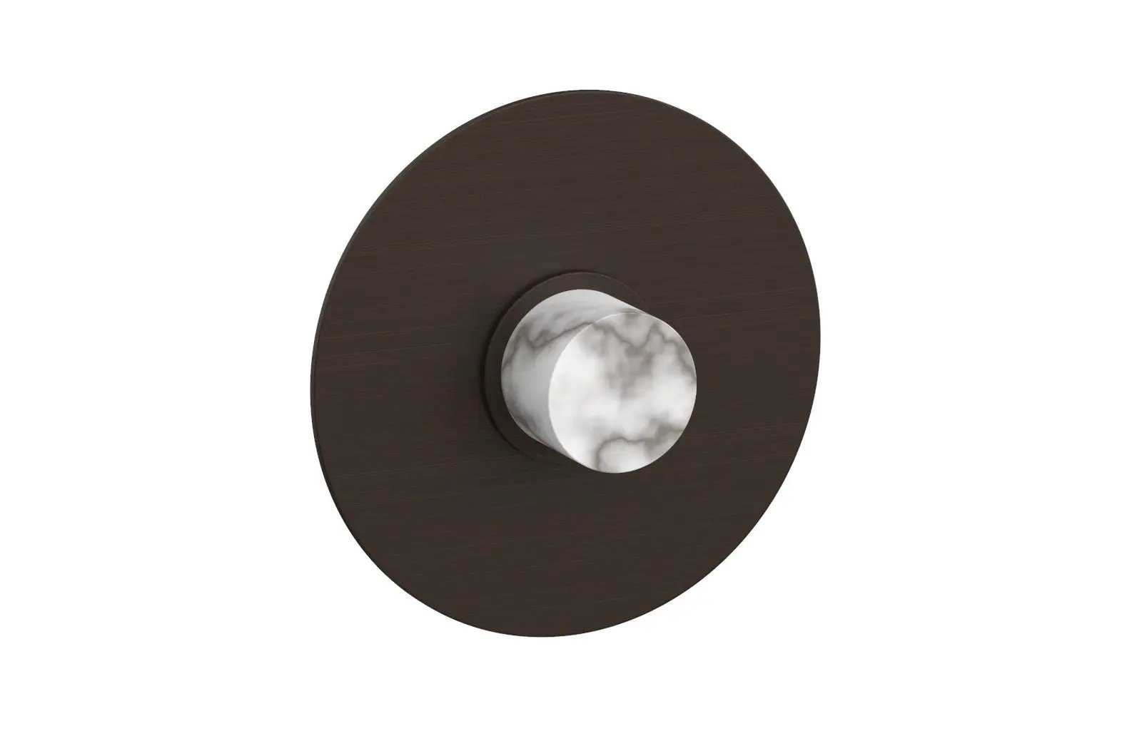 Phylrich BASIC II 3/4" Thermostatic Round Shower Trim Plate, White Marble Handle by Phylrich