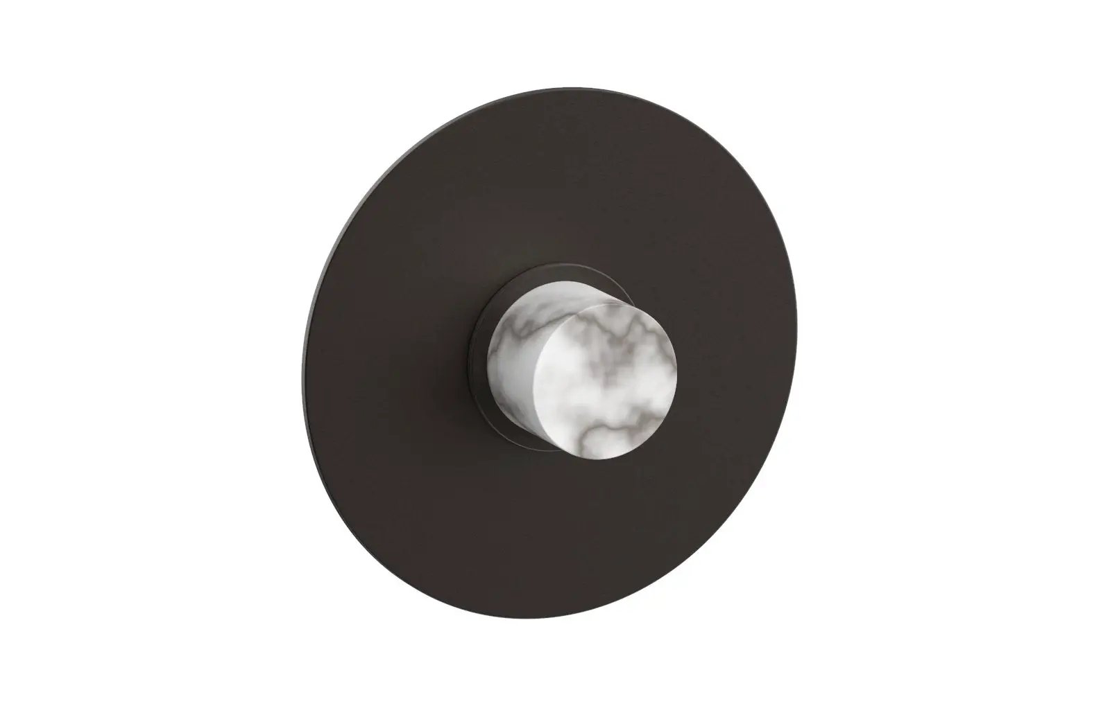 Phylrich BASIC II 3/4" Thermostatic Round Shower Trim Plate, White Marble Handle by Phylrich