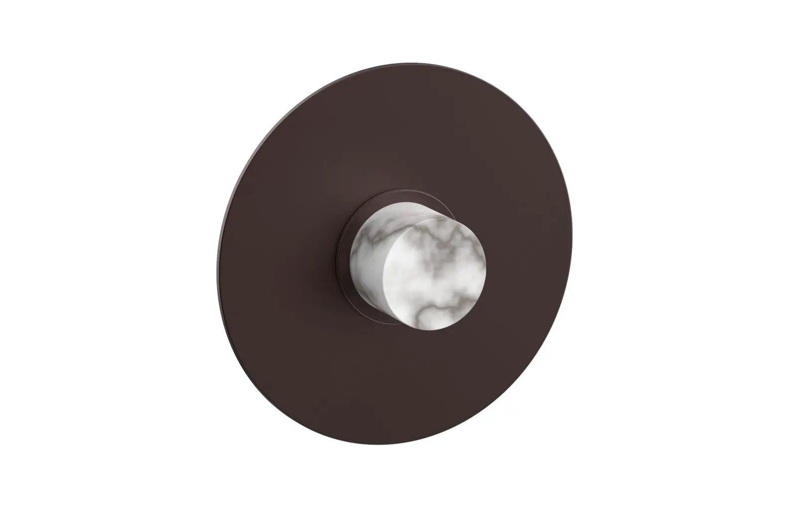 Phylrich BASIC II Pressure Balance Round Shower Plate & Handle Trim, White Marble Handle by Phylrich