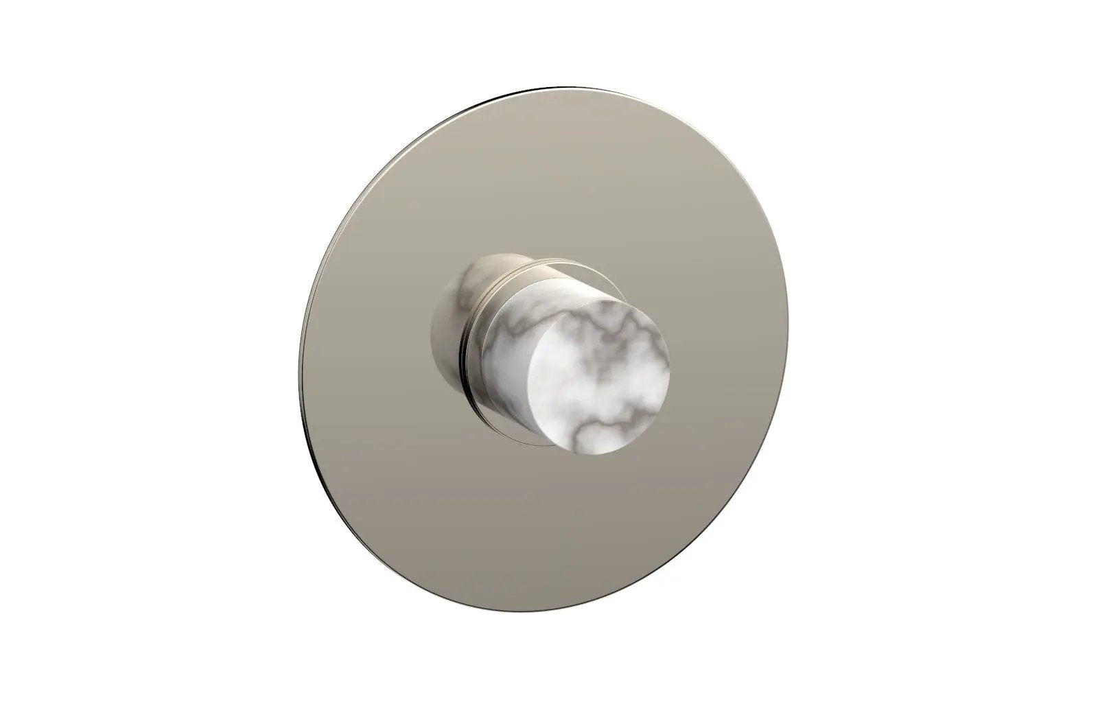 Phylrich BASIC II Pressure Balance Round Shower Plate & Handle Trim, White Marble Handle by Phylrich