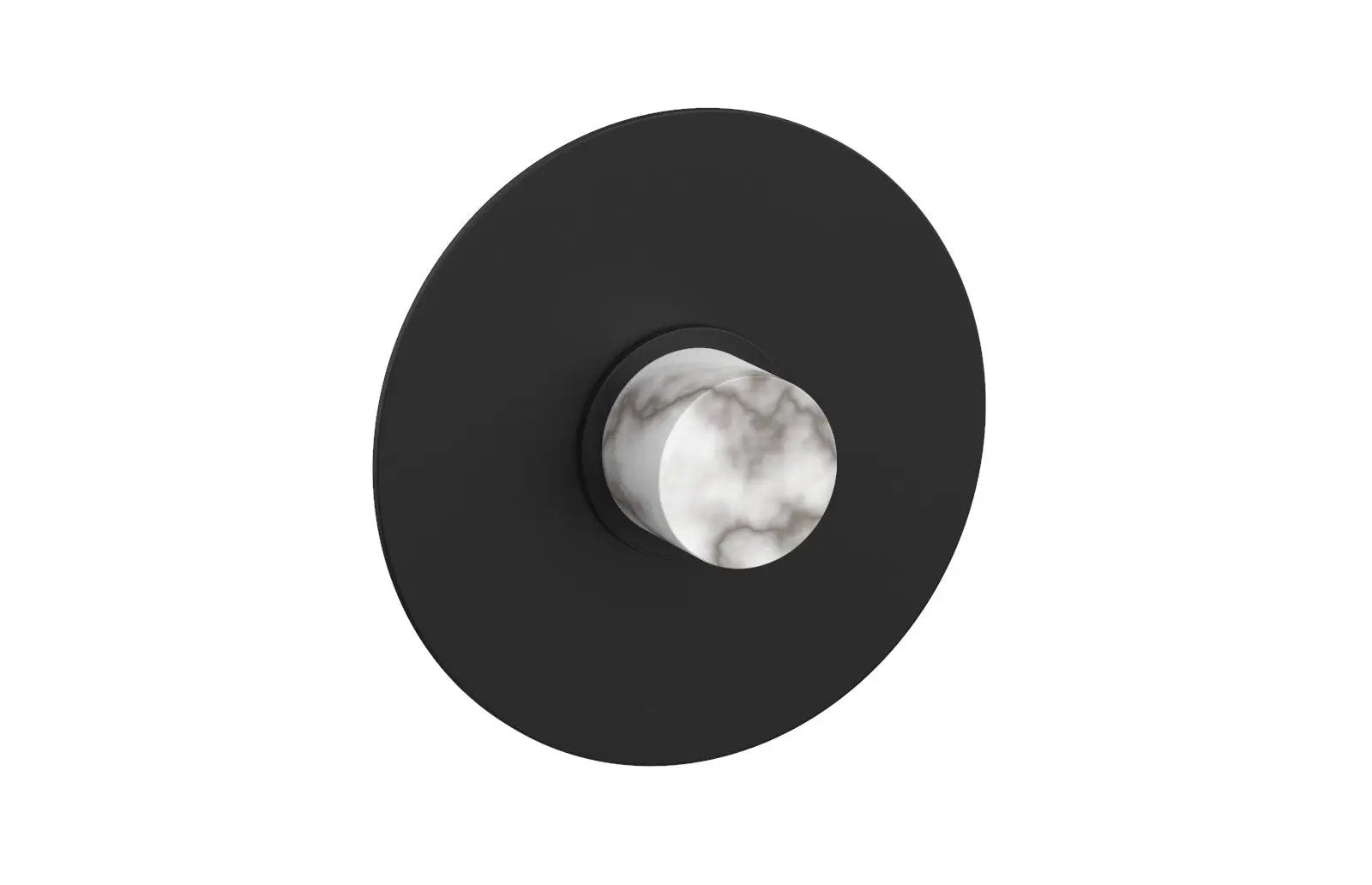 Phylrich BASIC II 3/4" Thermostatic Round Shower Trim Plate, White Marble Handle by Phylrich