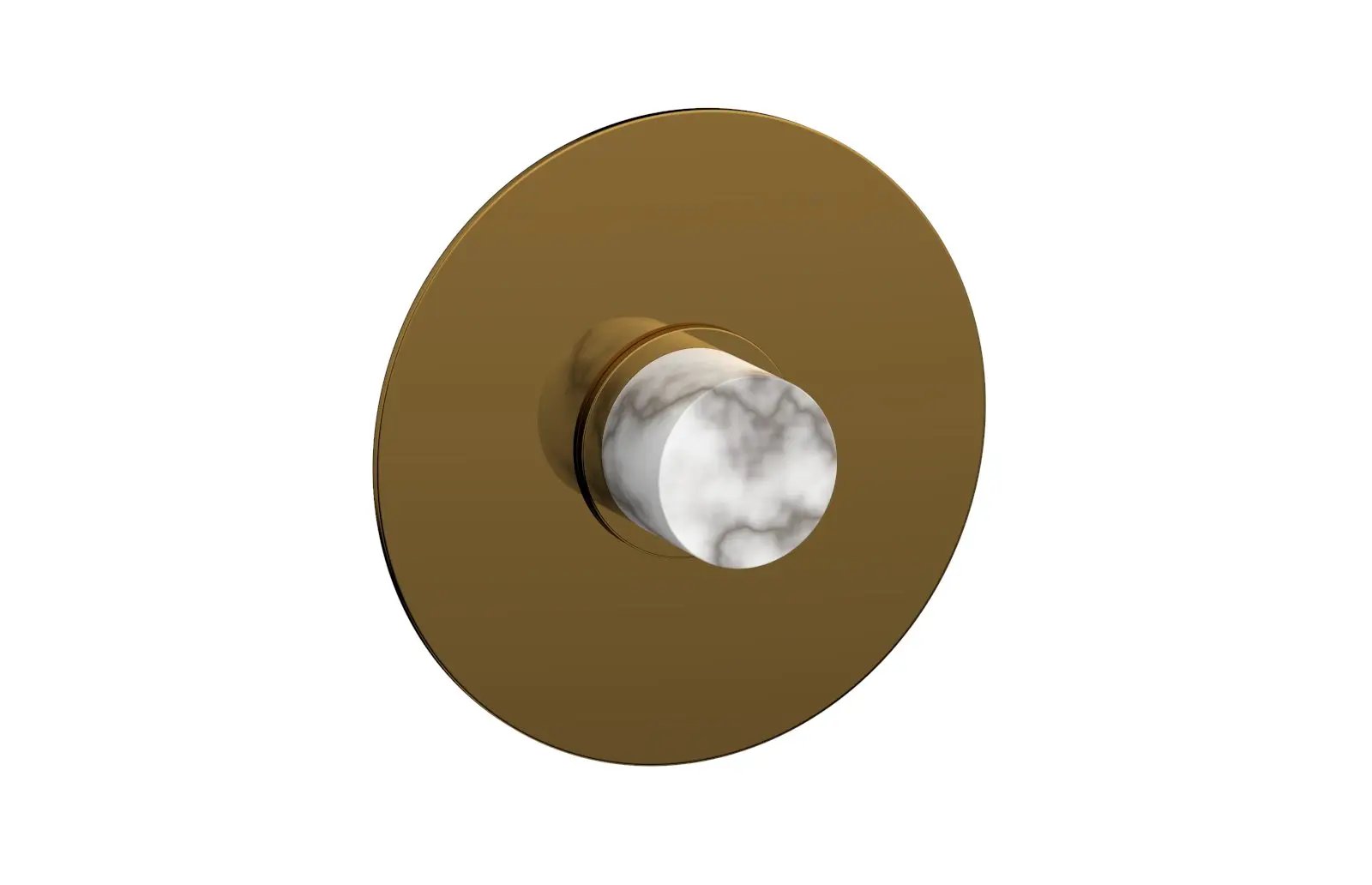Phylrich BASIC II Pressure Balance Round Shower Plate & Handle Trim, White Marble Handle by Phylrich