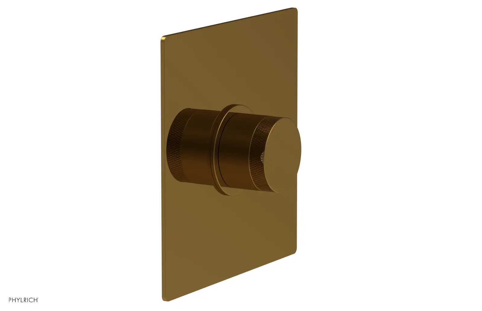 Phylrich BASIC II 3/4" Thermostatic Square Shower Trim, Knurled Handle by Phylrich