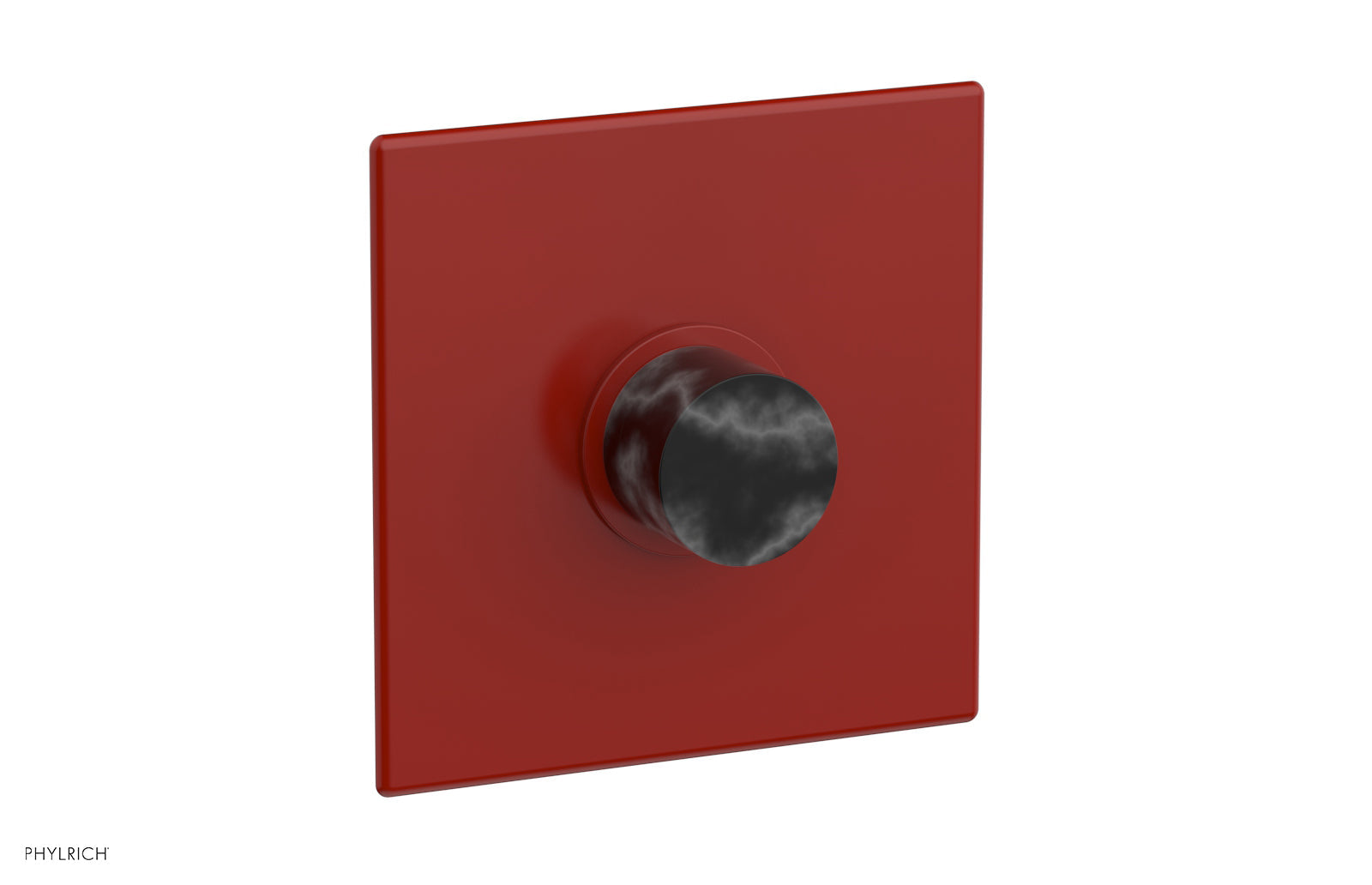 Phylrich BASIC II Pressure Balance Square Shower Plate & Black Marble Handle Trim