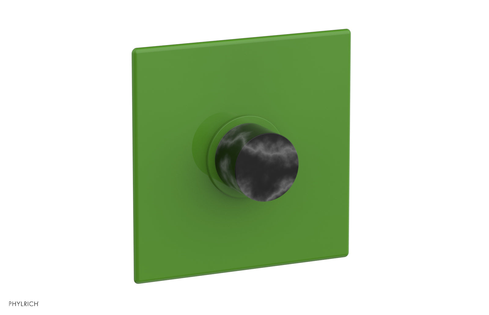 Phylrich BASIC II Pressure Balance Square Shower Plate & Black Marble Handle Trim