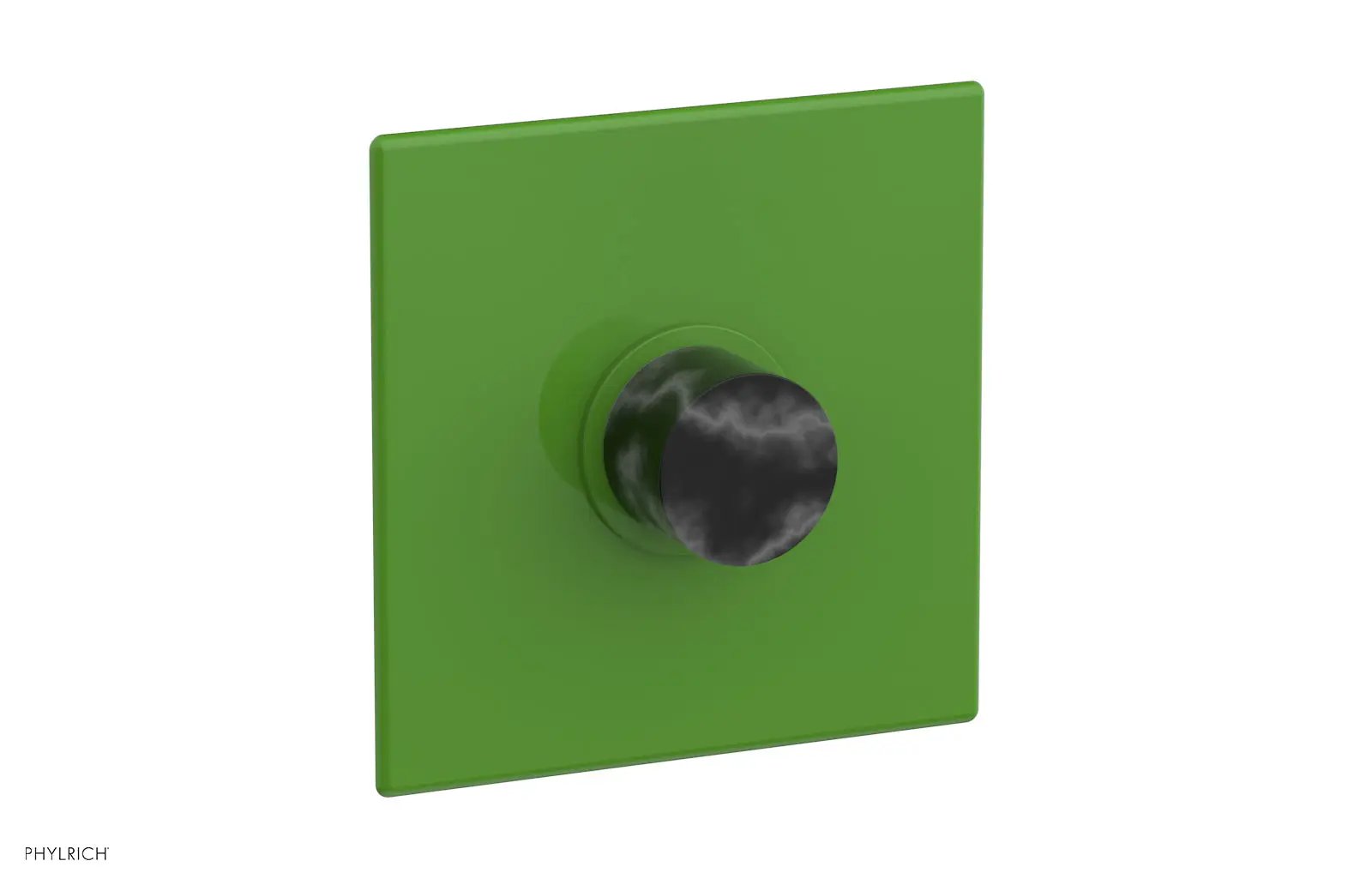 Phylrich BASIC II 1/2" Mini Thermostatic Square Shower Trim Black Marble Handle by Phylrich