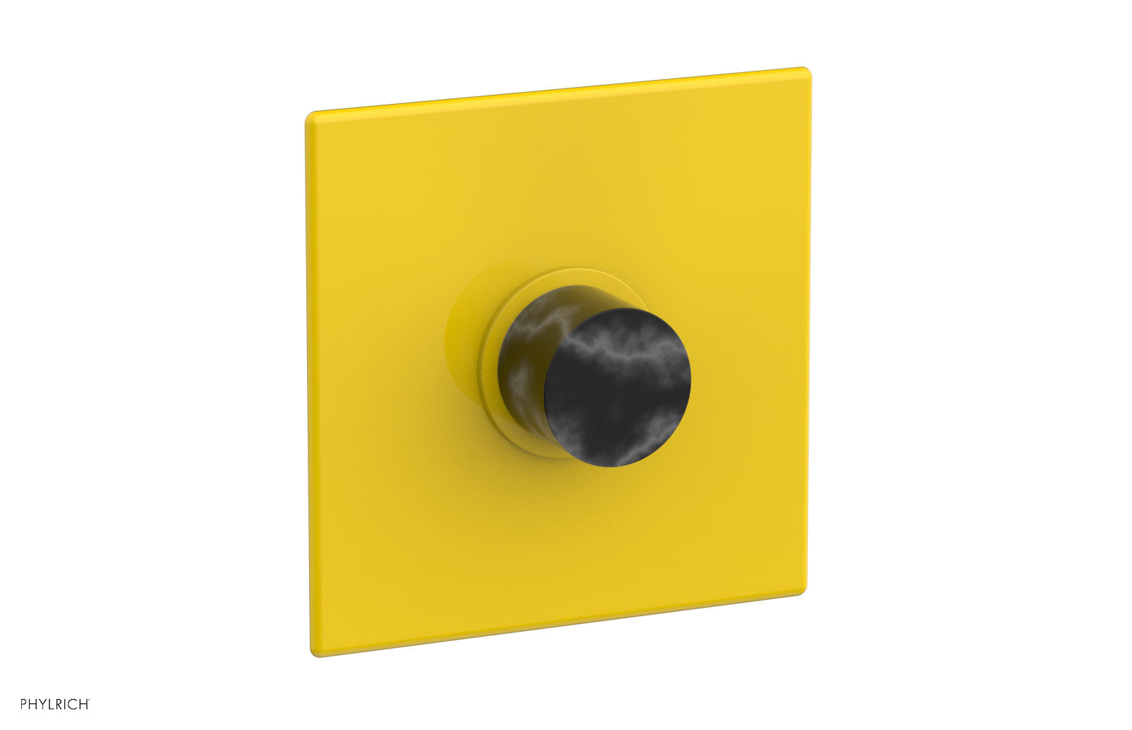 Phylrich BASIC II Pressure Balance Square Shower Plate & Black Marble Handle Trim