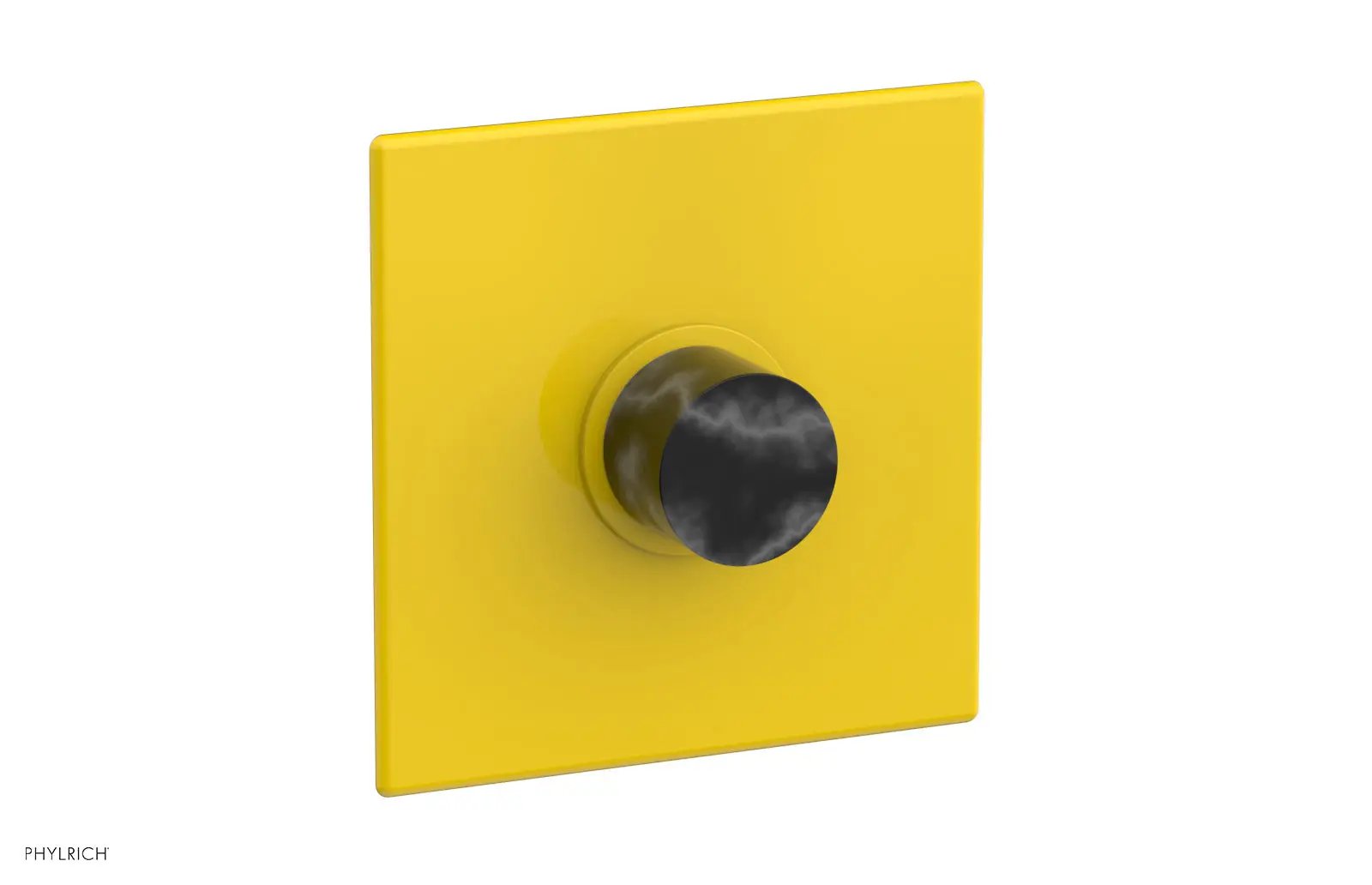 Phylrich BASIC II Pressure Balance Square Shower Plate & Black Marble Handle Trim by Phylrich