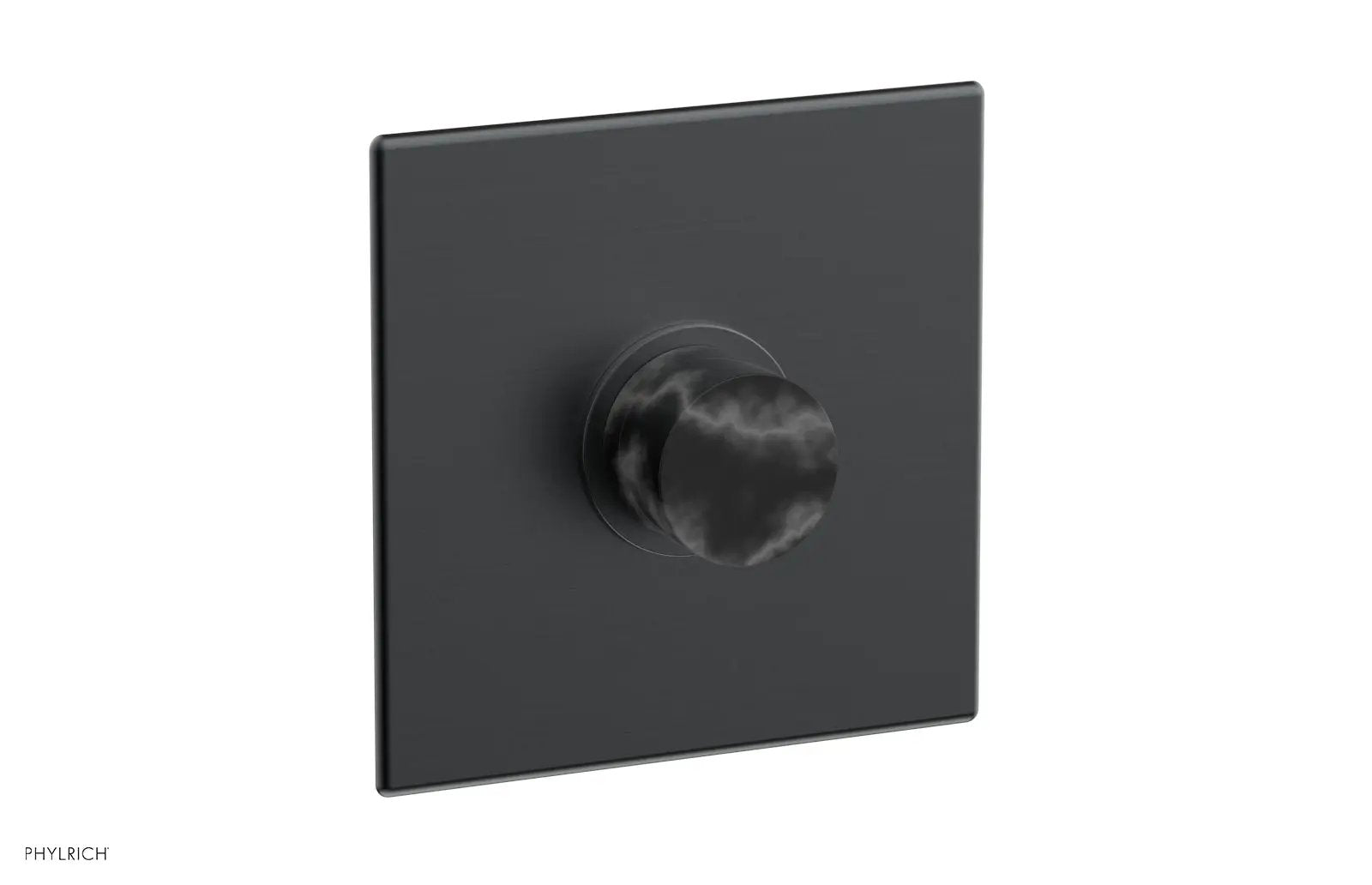 Phylrich BASIC II 1/2" Mini Thermostatic Square Shower Trim Black Marble Handle by Phylrich