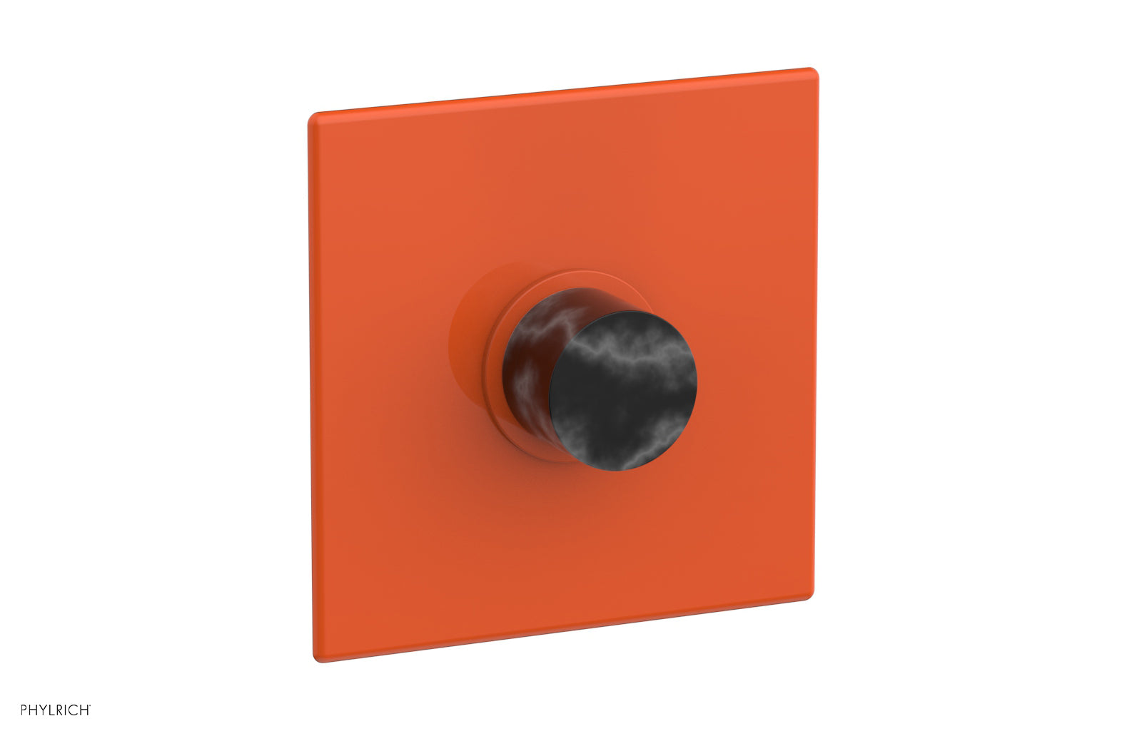 Phylrich BASIC II 1/2" Mini Thermostatic Square Shower Trim Black Marble Handle