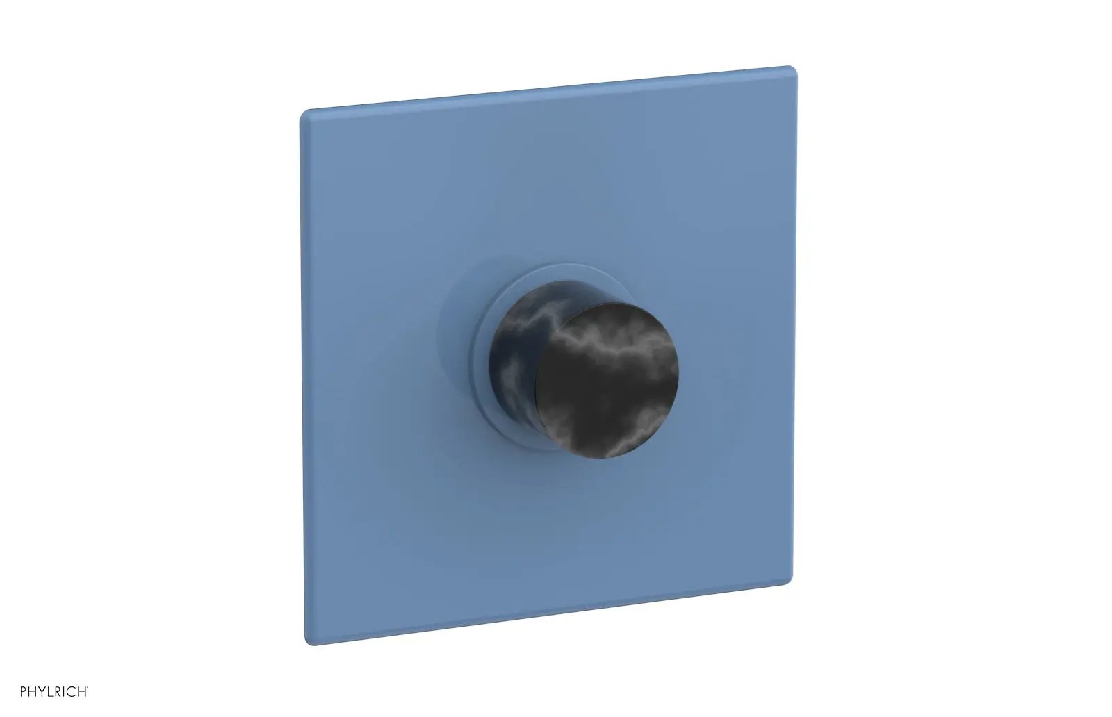 Phylrich BASIC II Pressure Balance Square Shower Plate & Black Marble Handle Trim by Phylrich