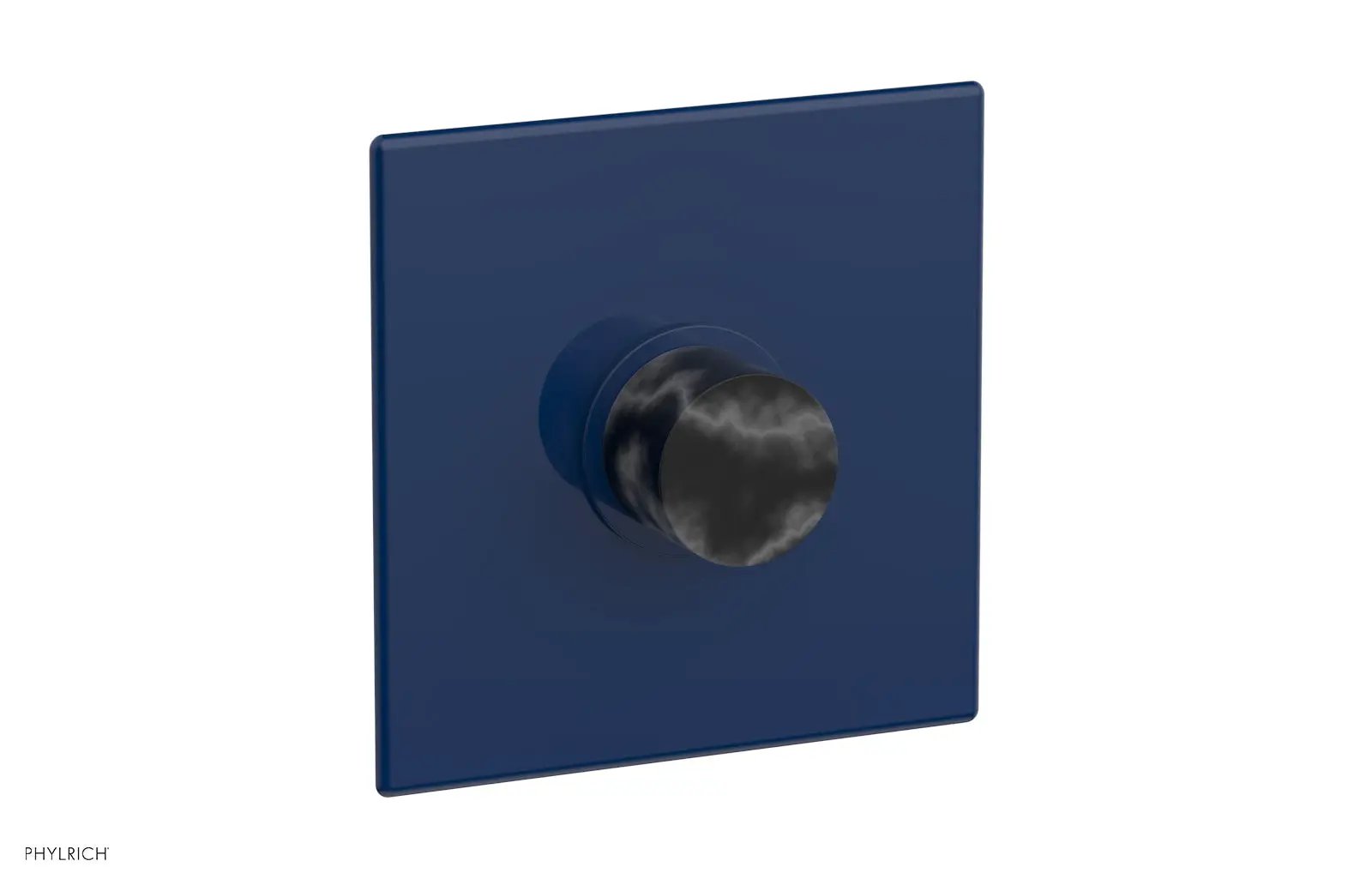 Phylrich BASIC II 1/2" Mini Thermostatic Square Shower Trim Black Marble Handle by Phylrich