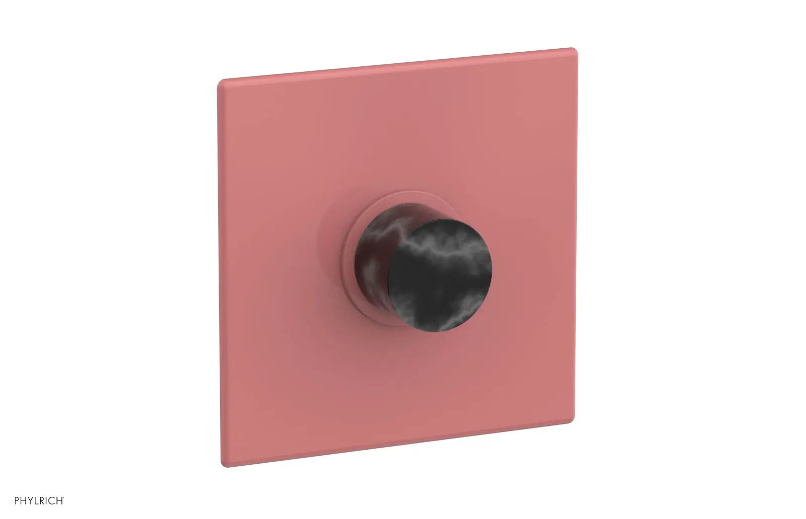 Phylrich BASIC II Pressure Balance Square Shower Plate & Black Marble Handle Trim by Phylrich