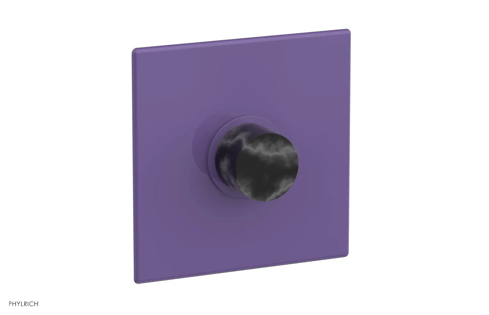 Phylrich BASIC II Pressure Balance Square Shower Plate & Black Marble Handle Trim by Phylrich