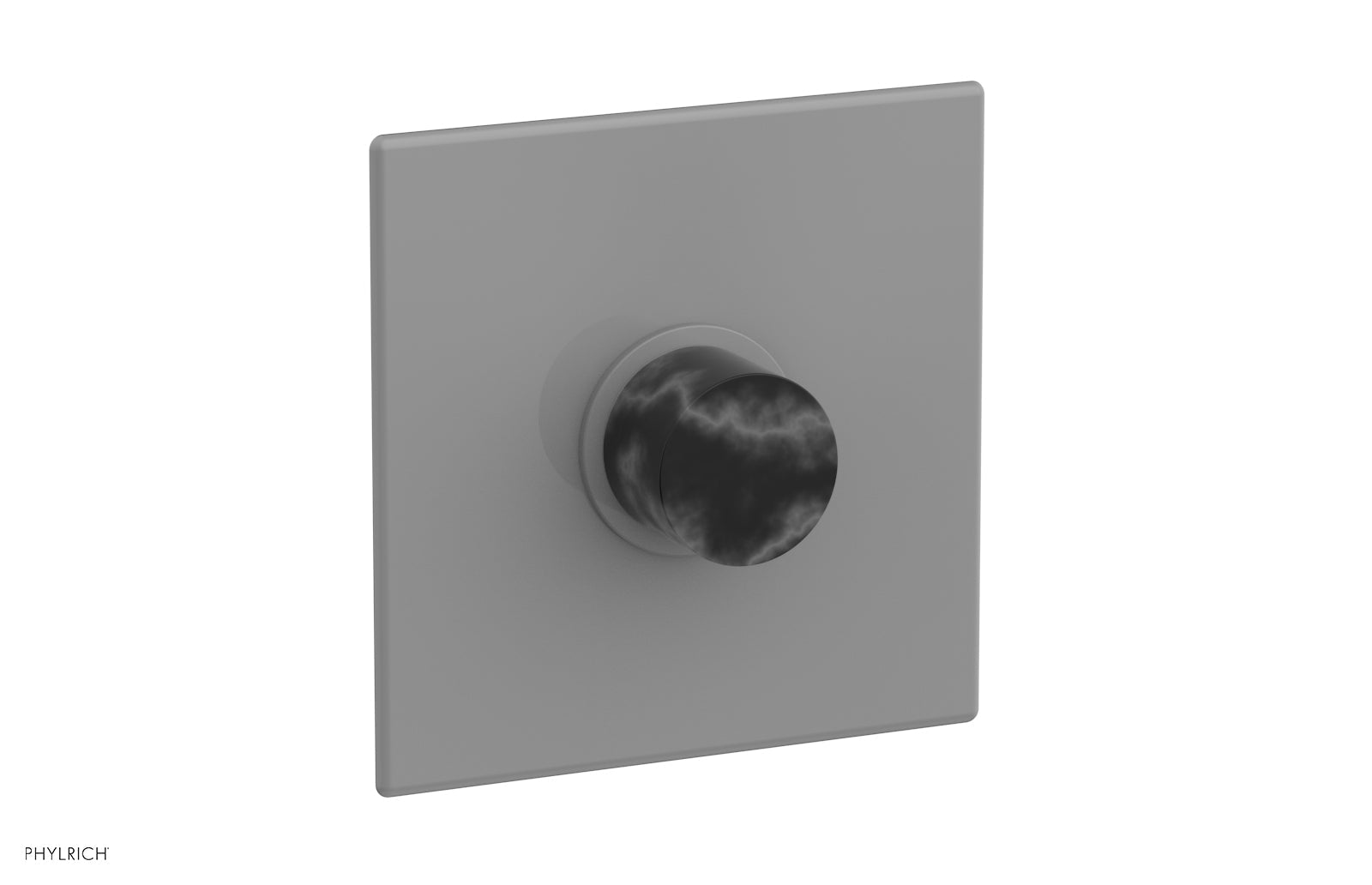 Phylrich BASIC II Pressure Balance Square Shower Plate & Black Marble Handle Trim