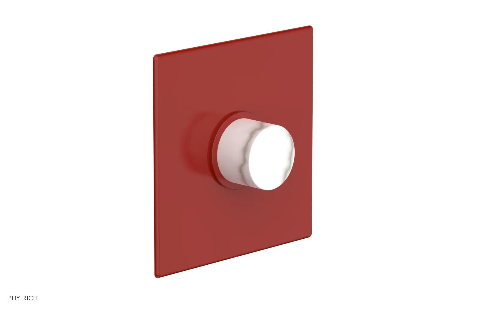 Phylrich BASIC II Pressure Balance Square Shower Plate & White Marble Handle Trim by Phylrich