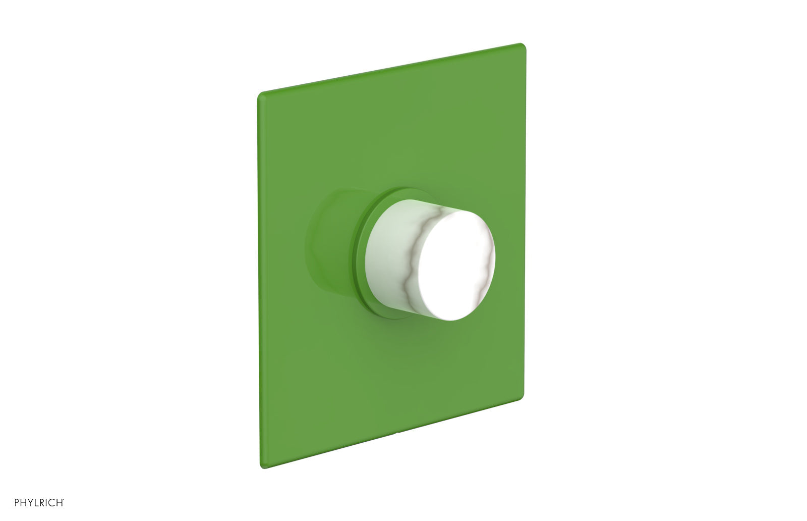 Phylrich BASIC II Pressure Balance Square Shower Plate & White Marble Handle Trim