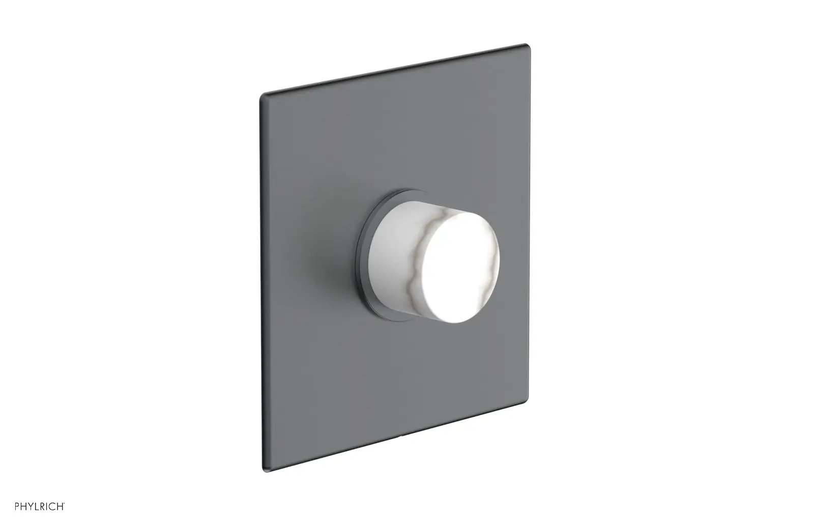 Phylrich BASIC II Pressure Balance Square Shower Plate & White Marble Handle Trim by Phylrich