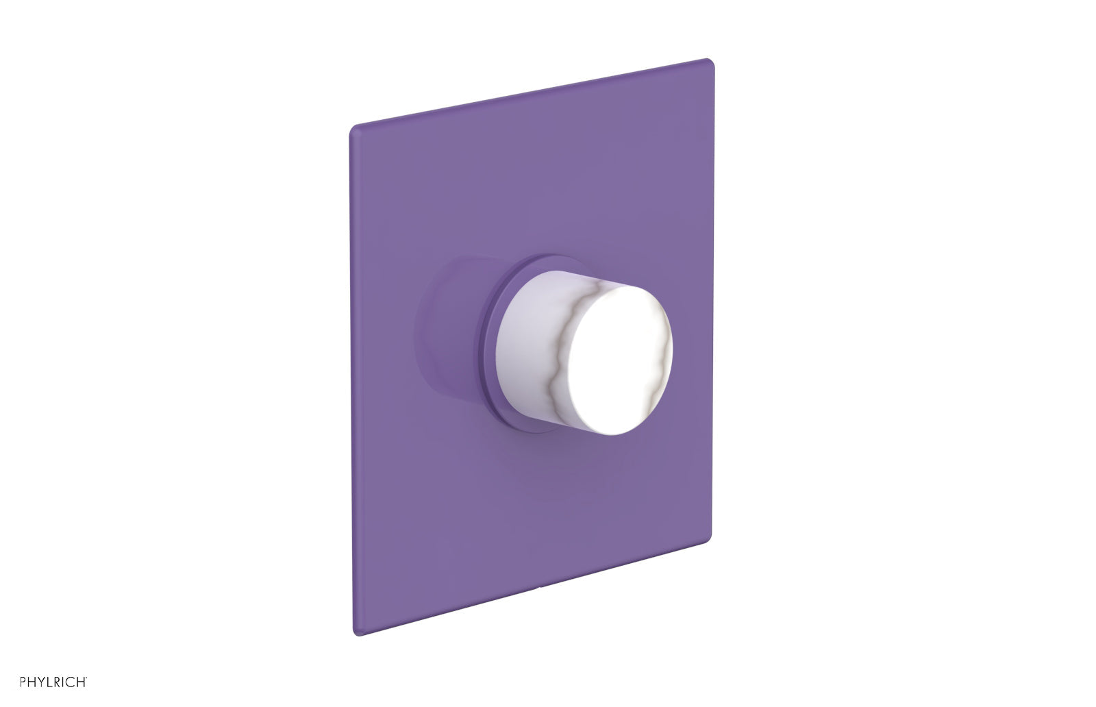 Phylrich BASIC II Pressure Balance Square Shower Plate & White Marble Handle Trim