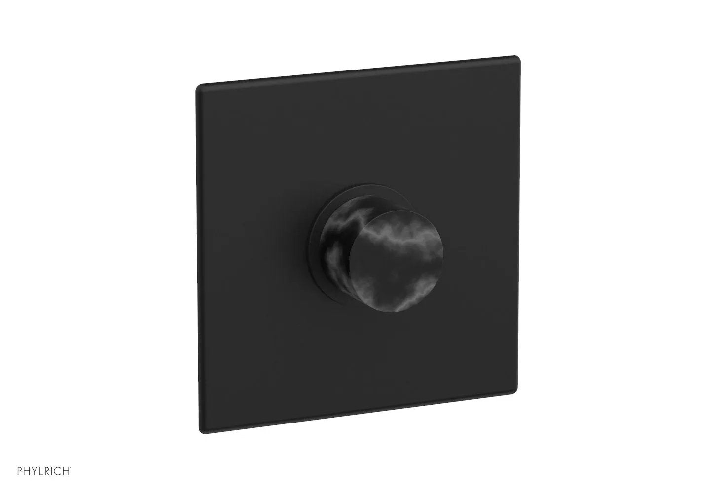 Phylrich BASIC II Pressure Balance Square Shower Plate & Black Marble Handle Trim by Phylrich