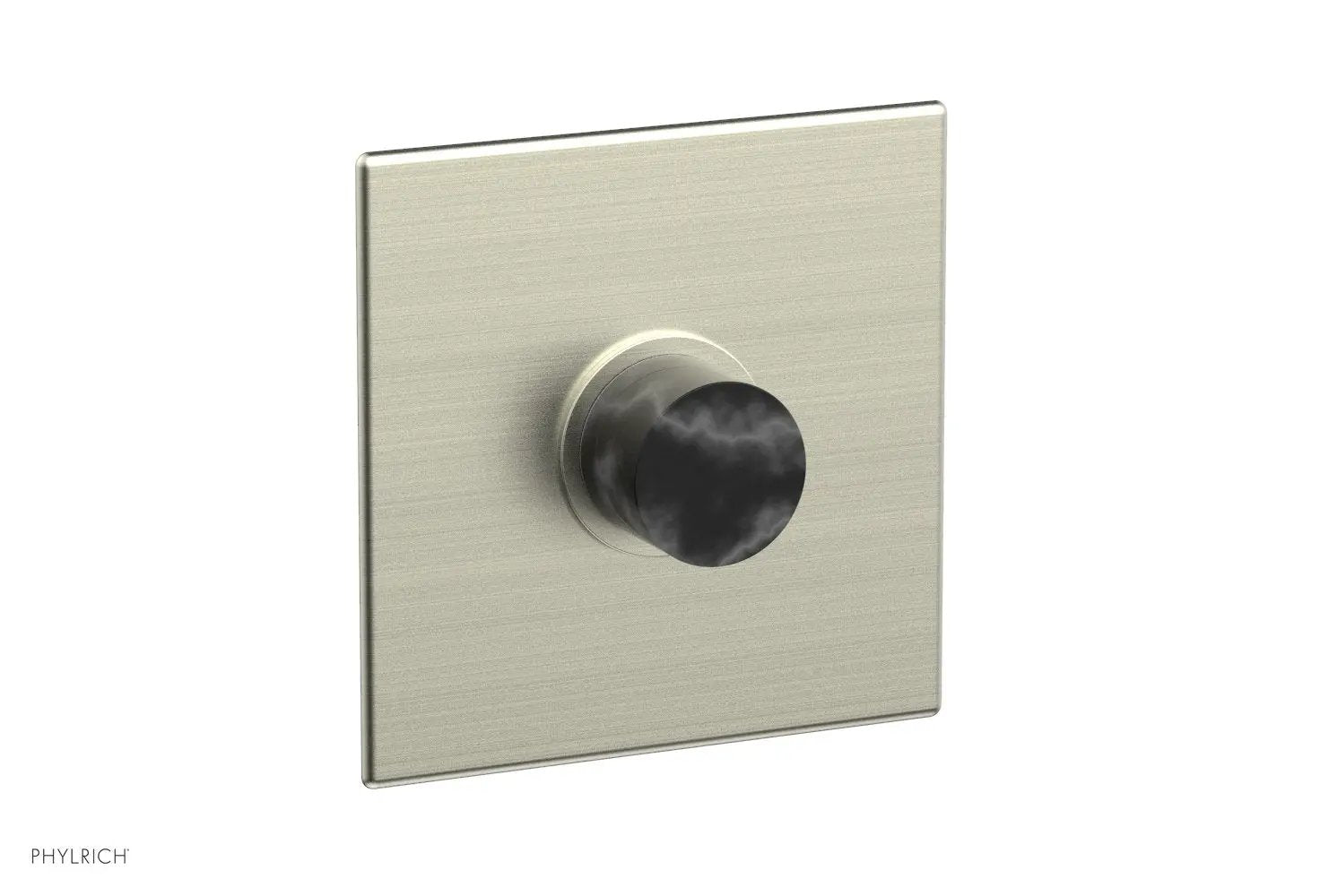 Phylrich BASIC II Pressure Balance Square Shower Plate & Black Marble Handle Trim by Phylrich