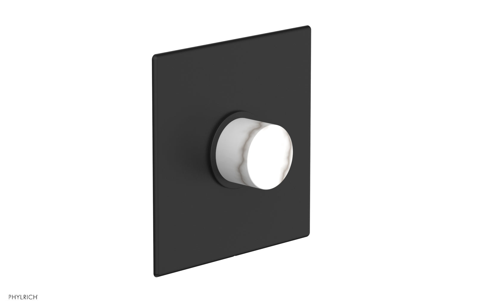 Phylrich BASIC II Pressure Balance Square Shower Plate & White Marble Handle Trim