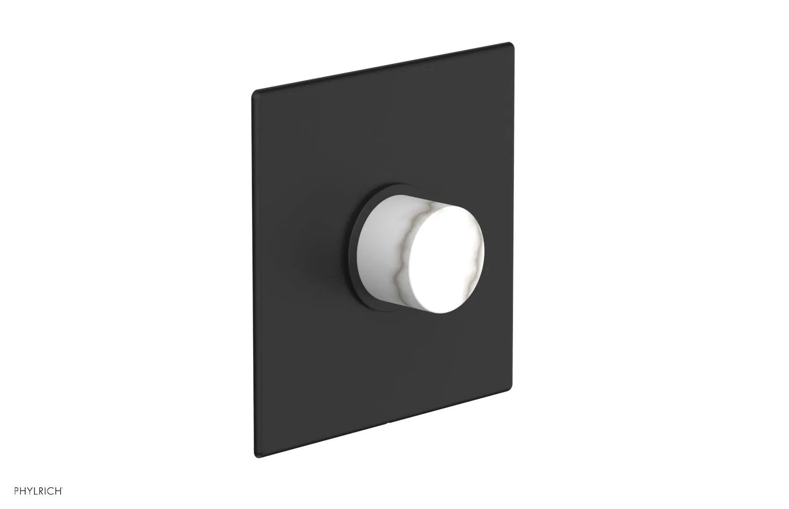 Phylrich BASIC II Pressure Balance Square Shower Plate & White Marble Handle Trim by Phylrich