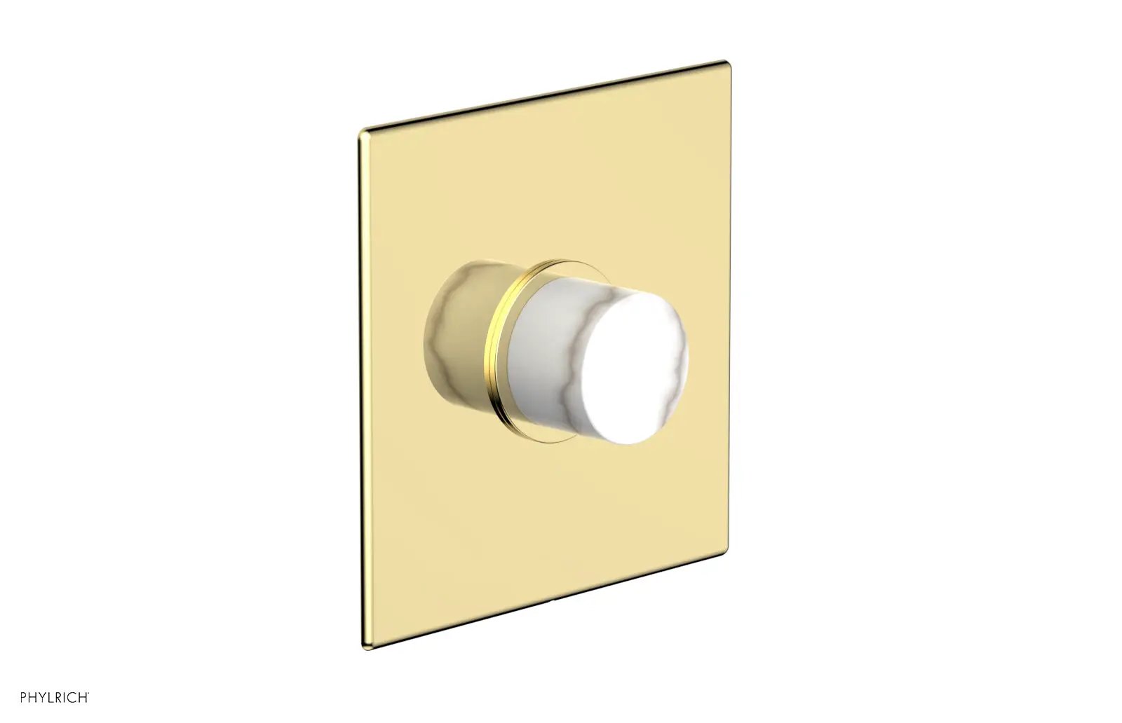 Phylrich BASIC II Pressure Balance Square Shower Plate & White Marble Handle Trim by Phylrich