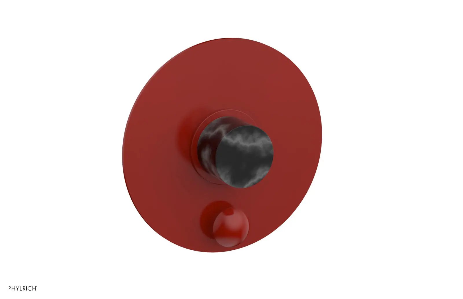 Phylrich BASIC II Pressure Balance Shower Plate with Diverter and Handle Trim Set - Black Marble by Phylrich