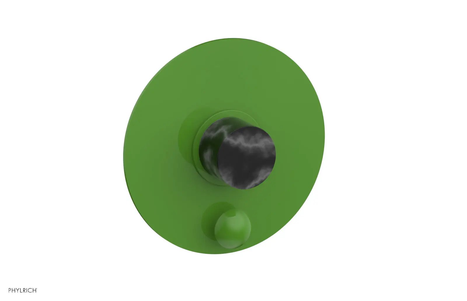 Phylrich BASIC II Pressure Balance Shower Plate with Diverter and Handle Trim Set - Black Marble by Phylrich