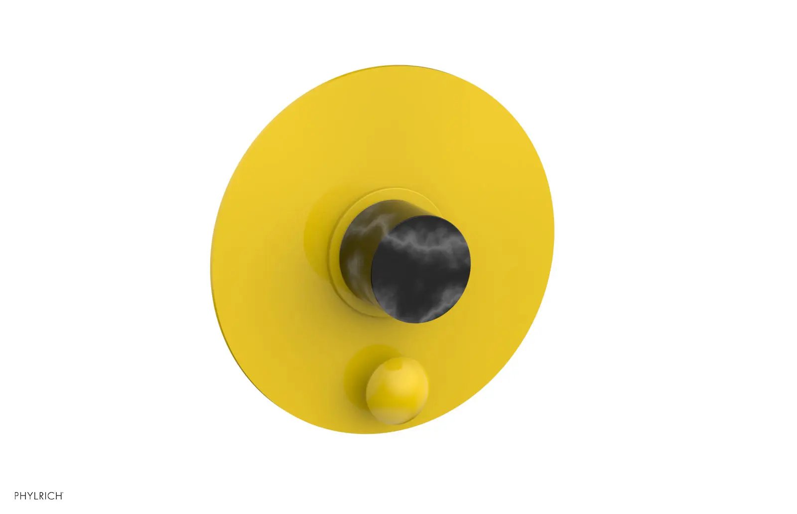 Phylrich BASIC II Pressure Balance Shower Plate with Diverter and Handle Trim Set - Black Marble by Phylrich