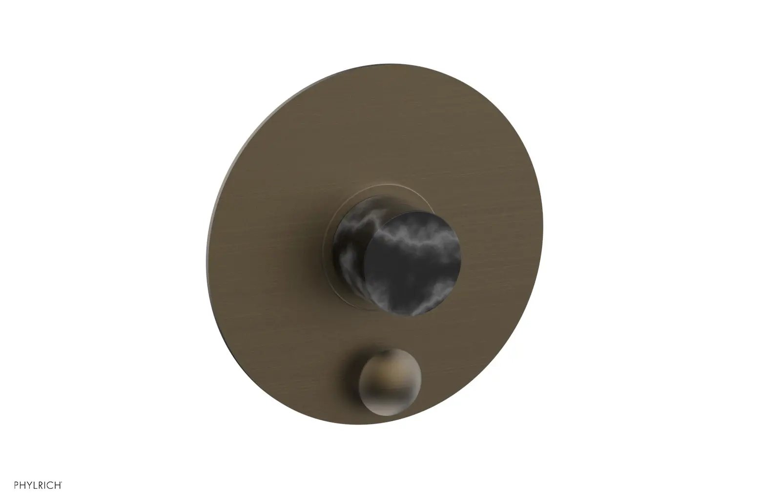 Phylrich BASIC II Pressure Balance Shower Plate with Diverter and Handle Trim Set - Black Marble by Phylrich