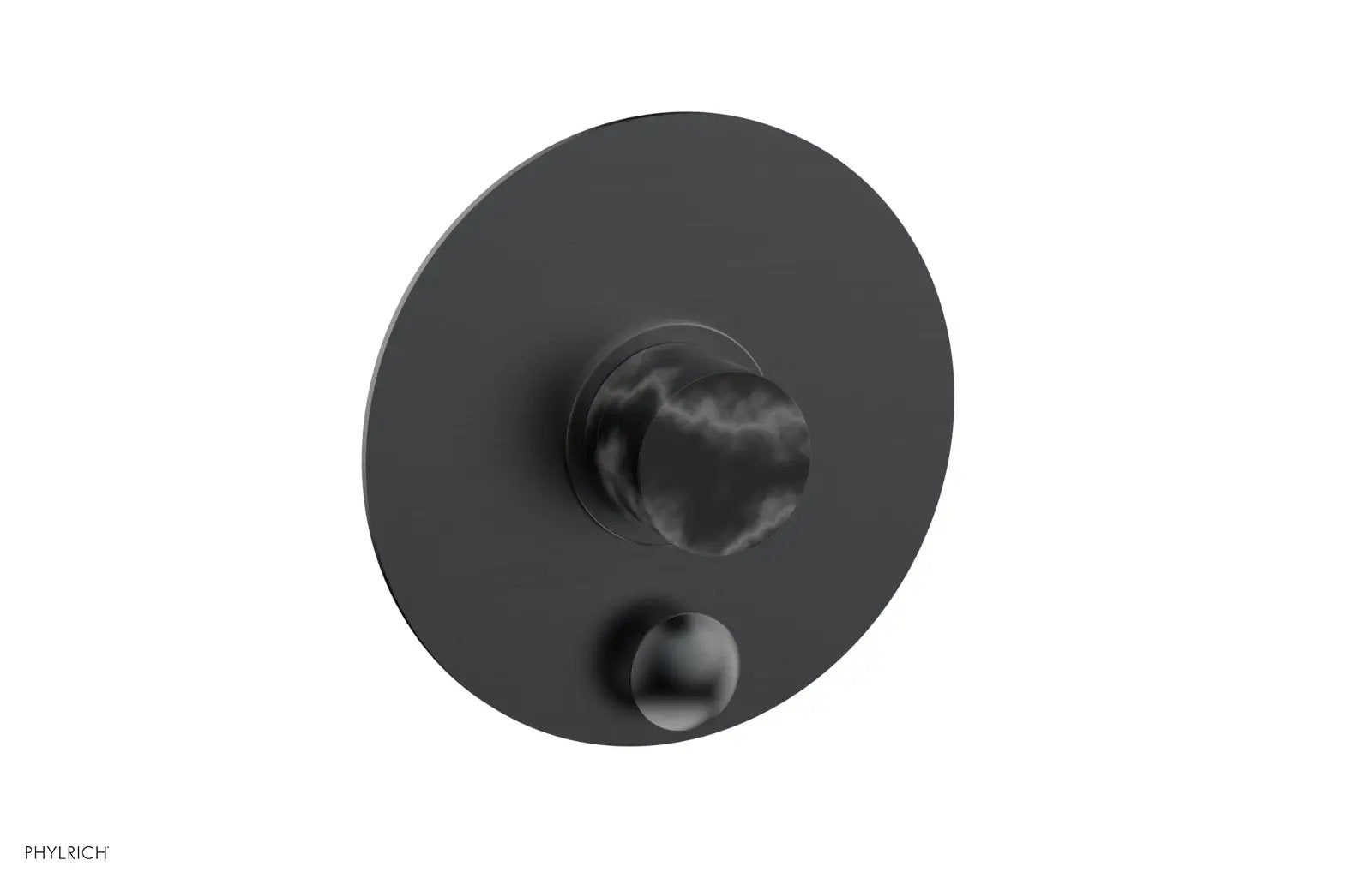 Phylrich BASIC II Pressure Balance Shower Plate with Diverter and Handle Trim Set - Black Marble by Phylrich